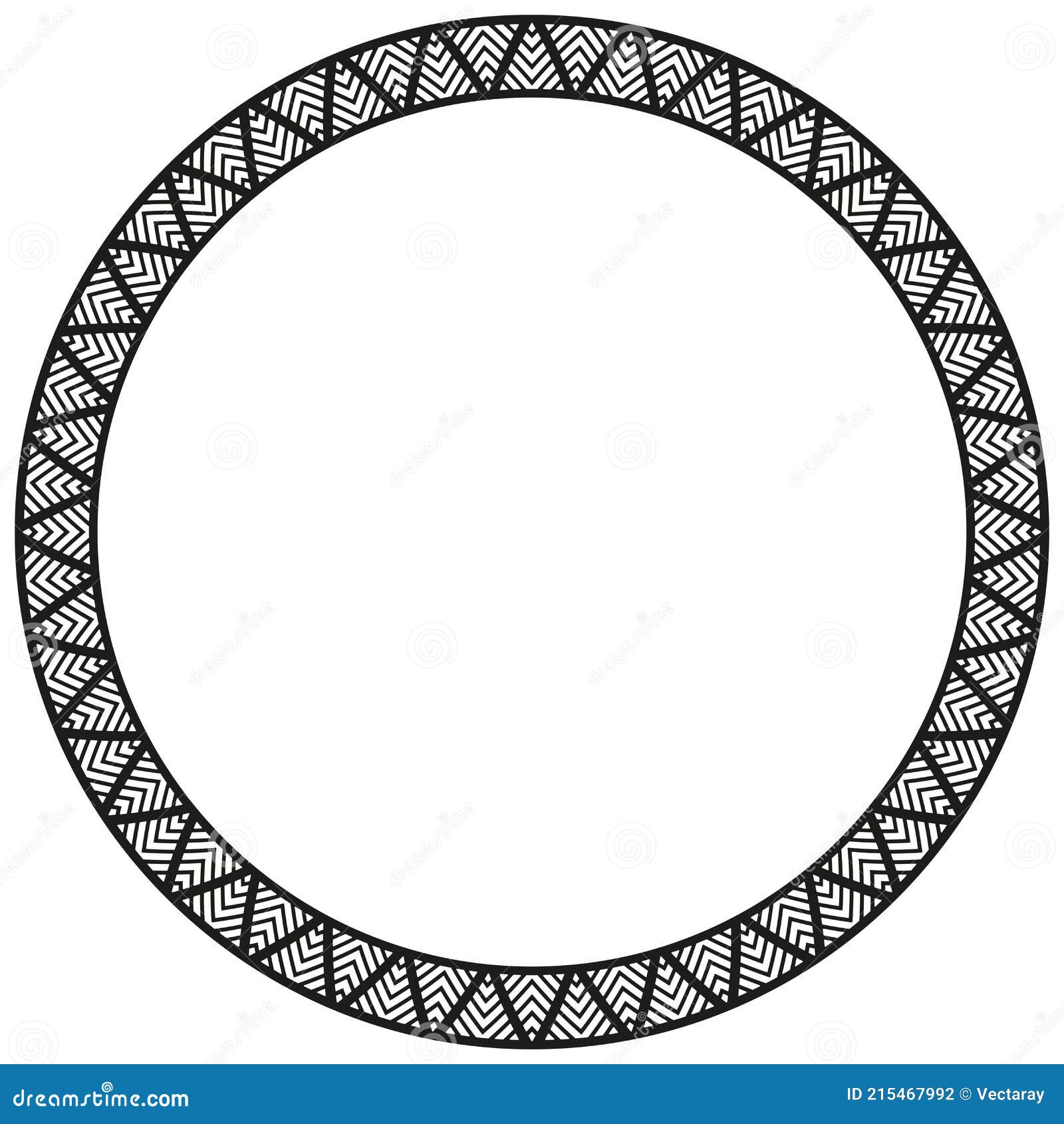 Round African Border Frame Design. Stock Vector Illustration of afrika, handmade 215467992