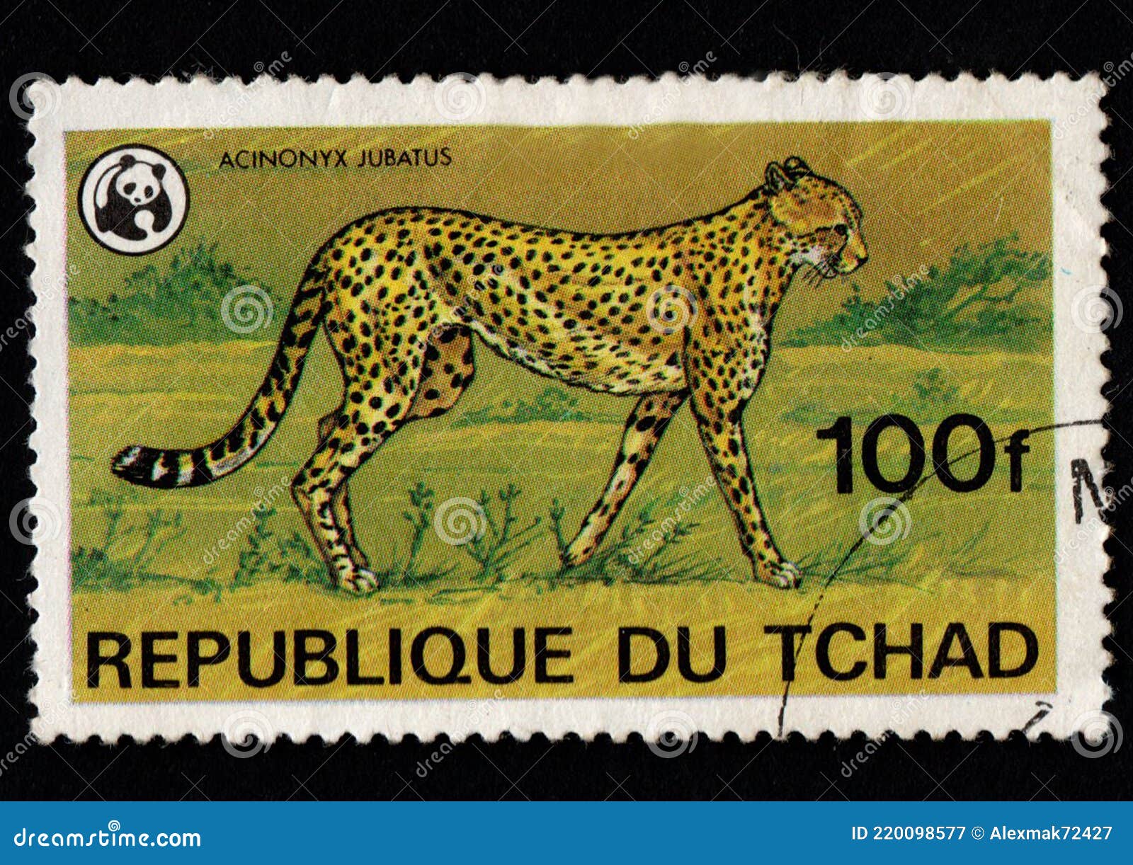 African Cheetah Depicted on Postage Stamp. Chad Postage Stamp Editorial  Photography - Image of paper, historical: 220098577