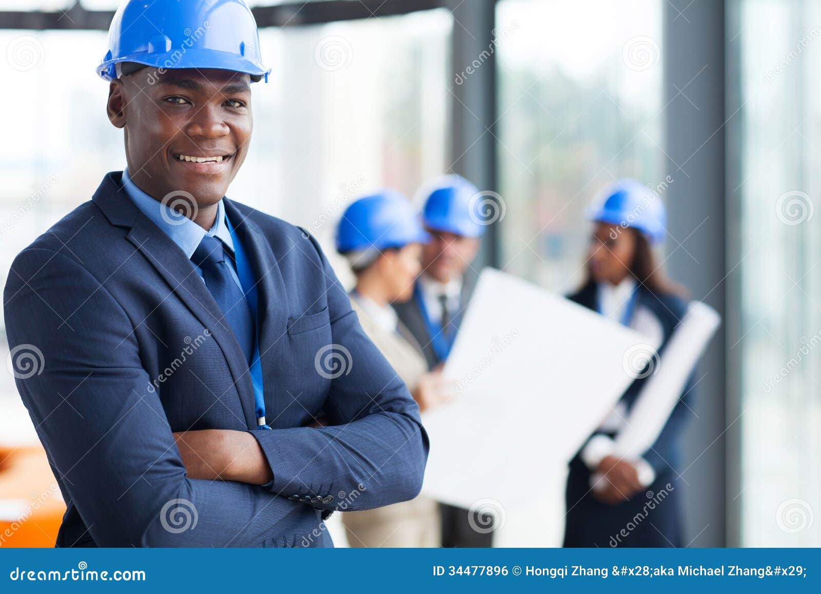 African Construction Manager Stock Photo - Image of looking, adult