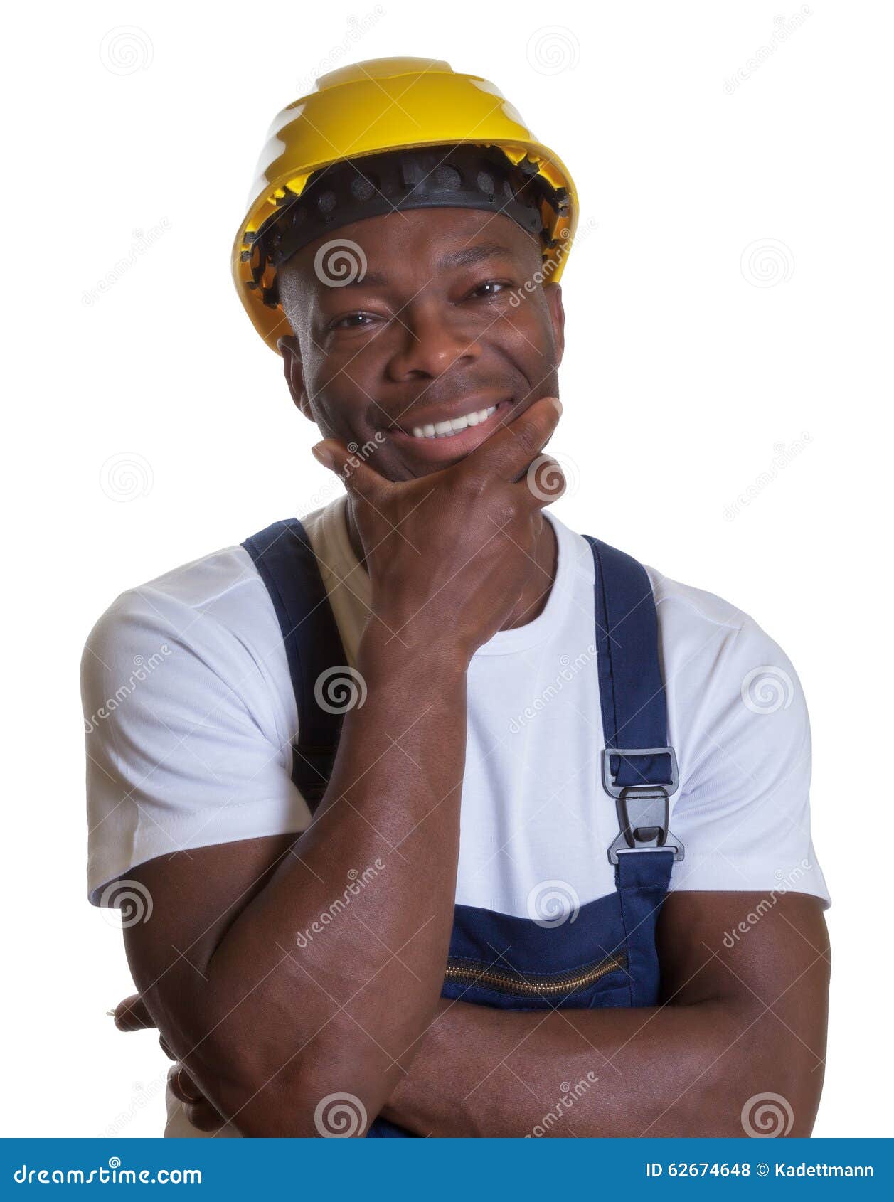 African Construction Worker Looking At Camera Stock Photo Image Of
