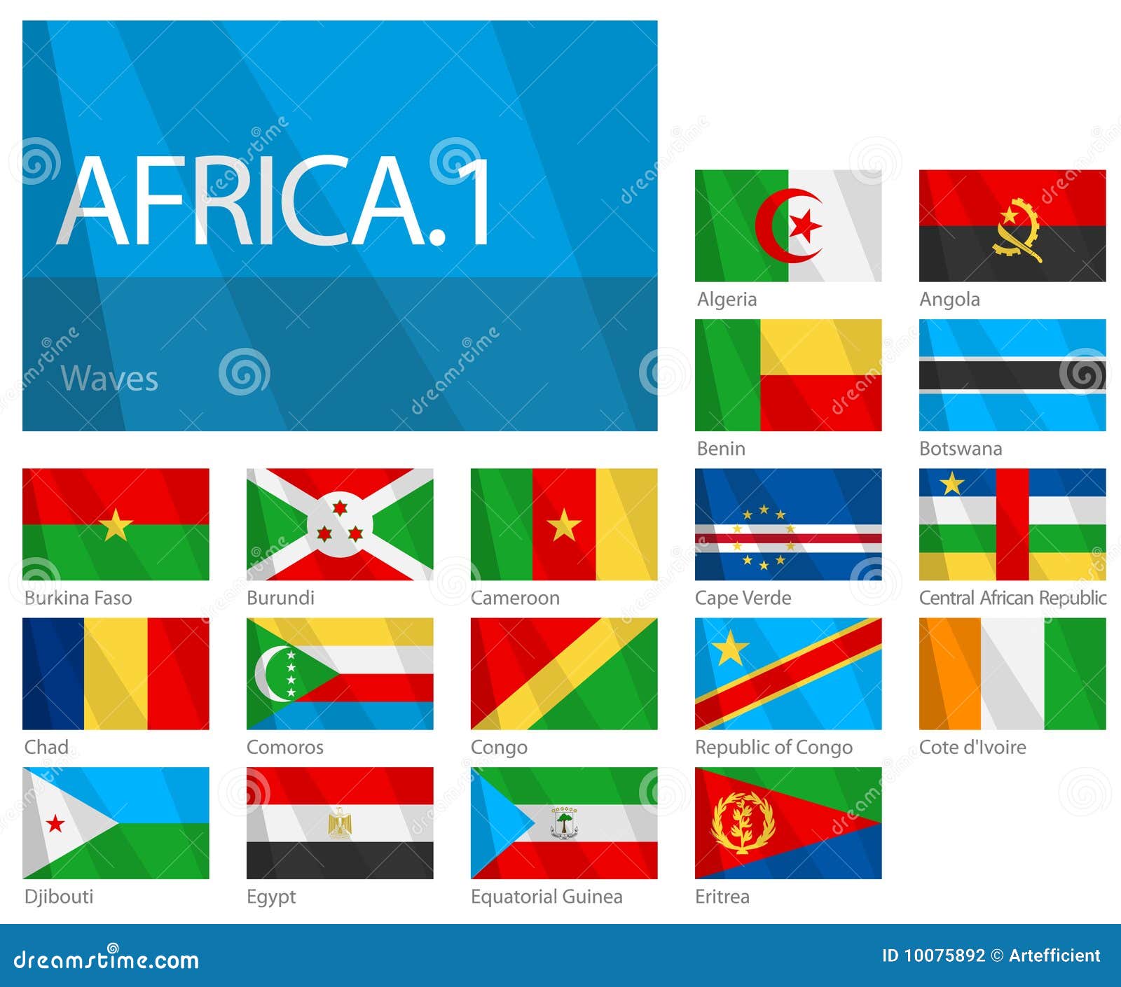 african countries part 1 world flags series illustration 10075892