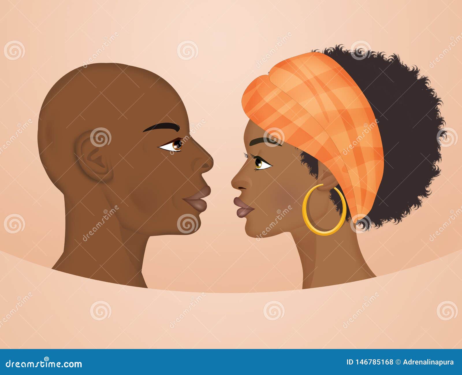 african couple faces