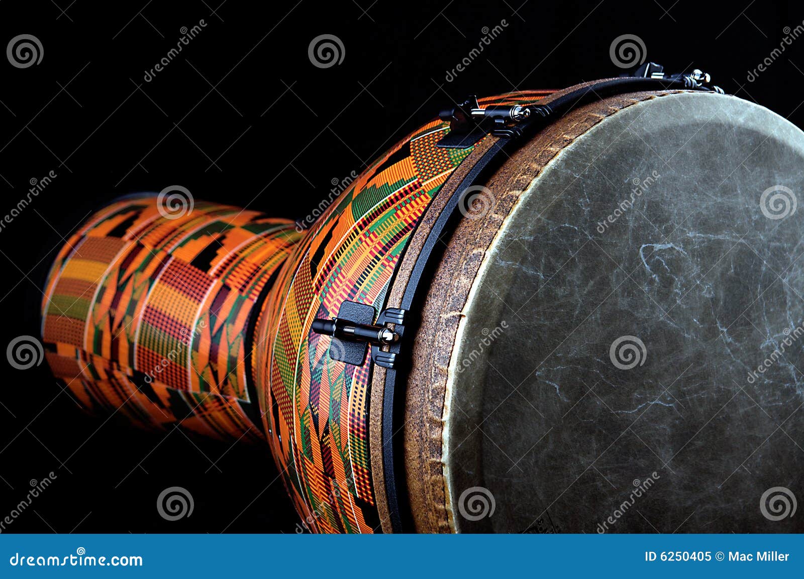 African Djembe on Black Bk stock image. Image of beat 6250405