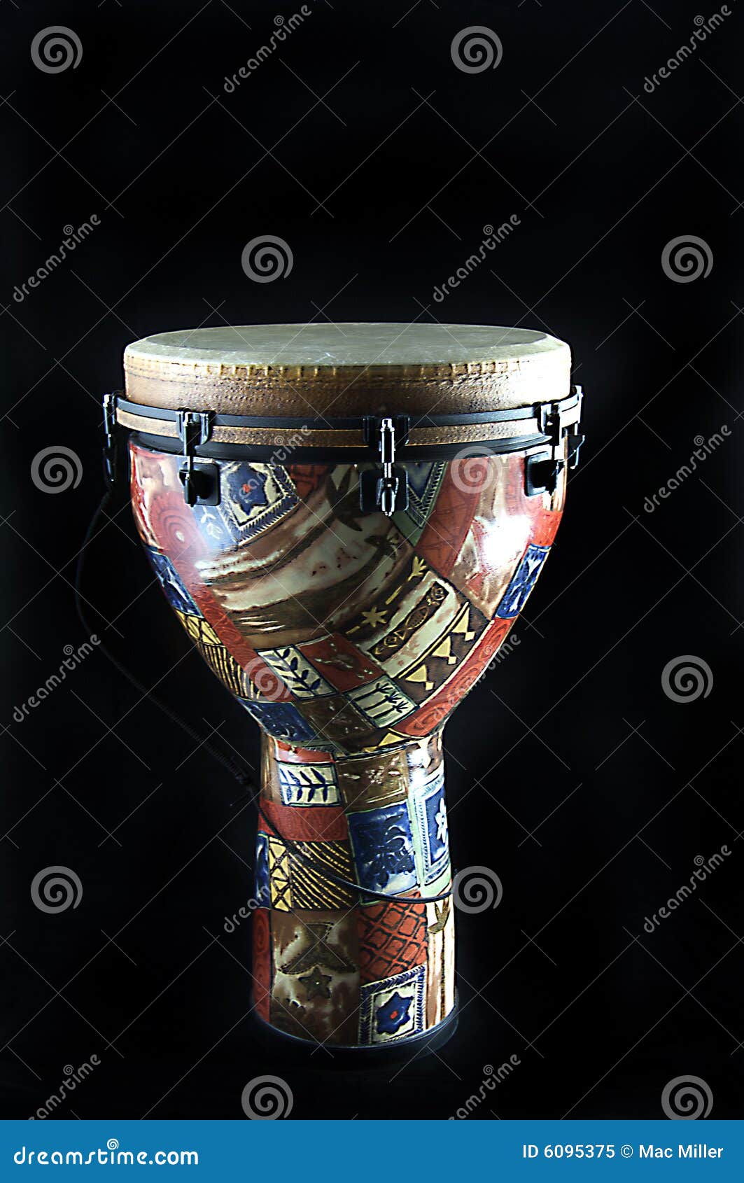 African Djembe Drum Black Bk RoyaltyFree Stock Photography