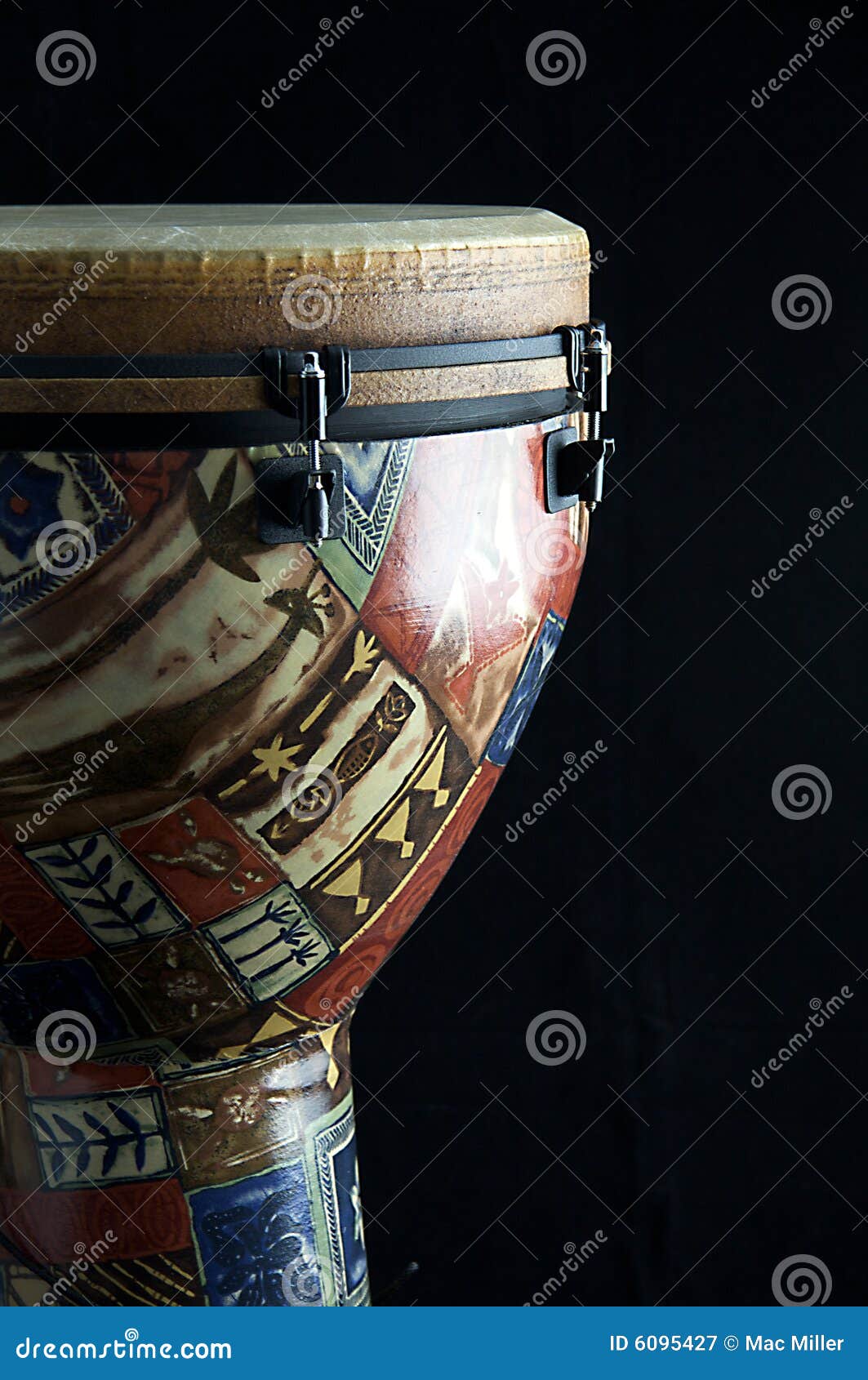 African Djembe Drum Black Bk Stock Image Image of native, isolation