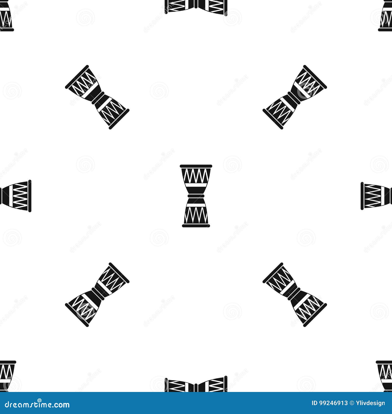 African Drum Pattern Seamless Black Stock Vector Illustration of