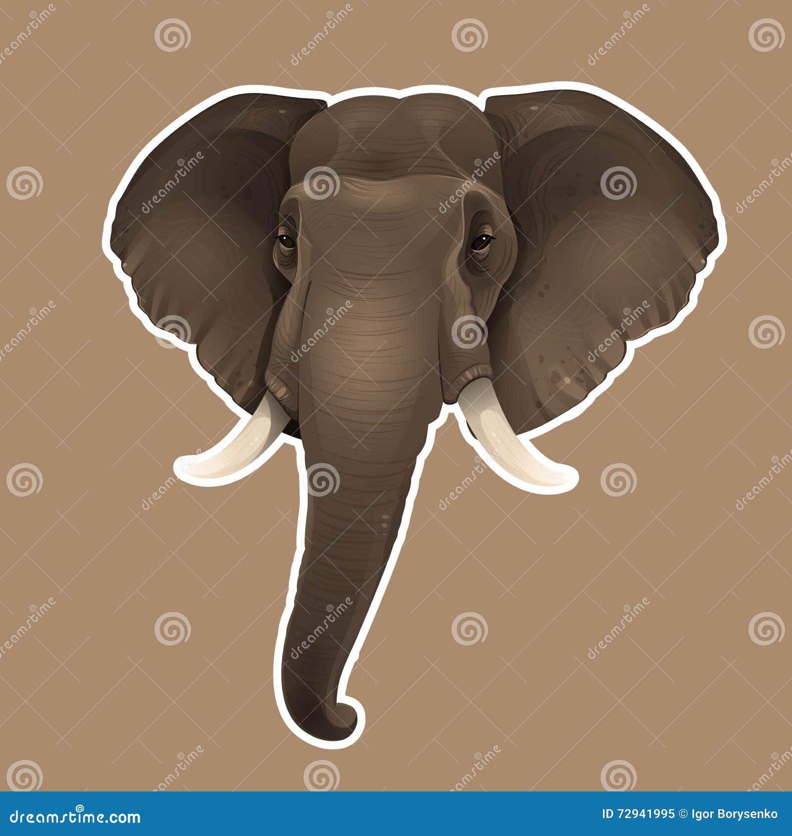 African elephant sticker stock vector. Illustration of color 72941995