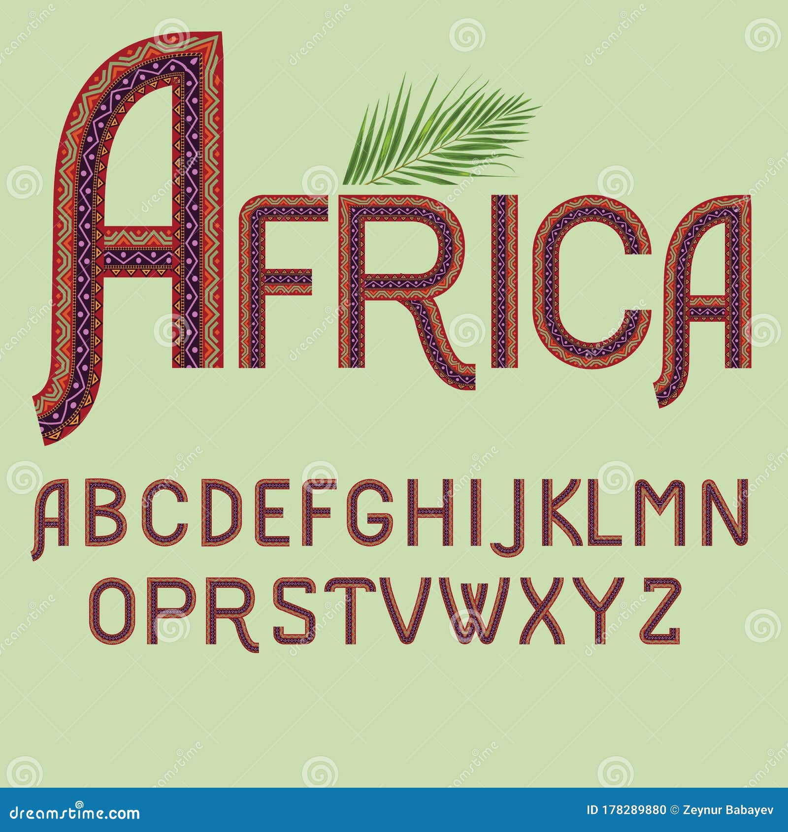 African Letters Hand Drawn Ancient Tribal Font Decorative Aztec