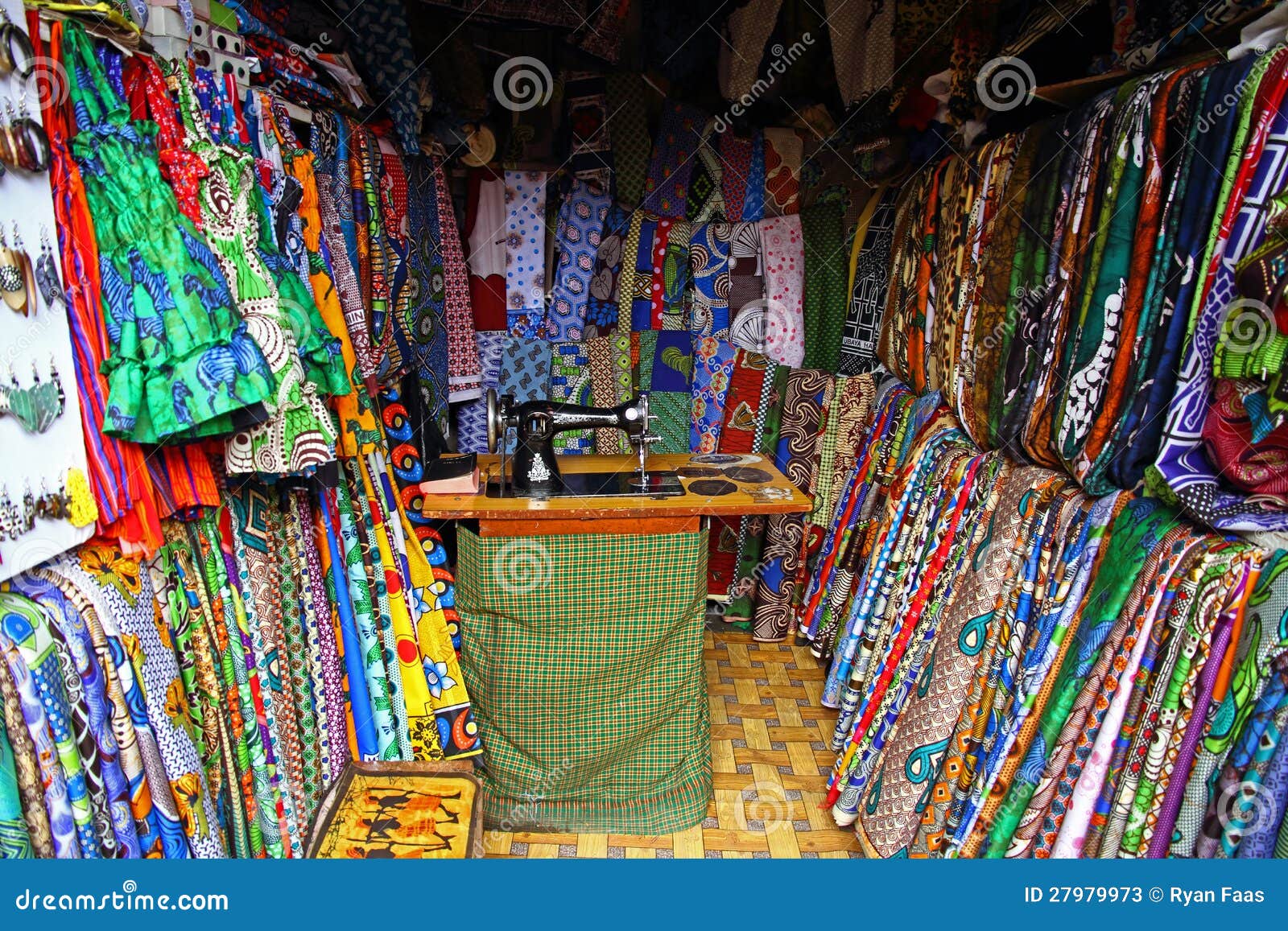 African Fabric/Textile Shop Stock Image Image of indigo, bolts 27979973