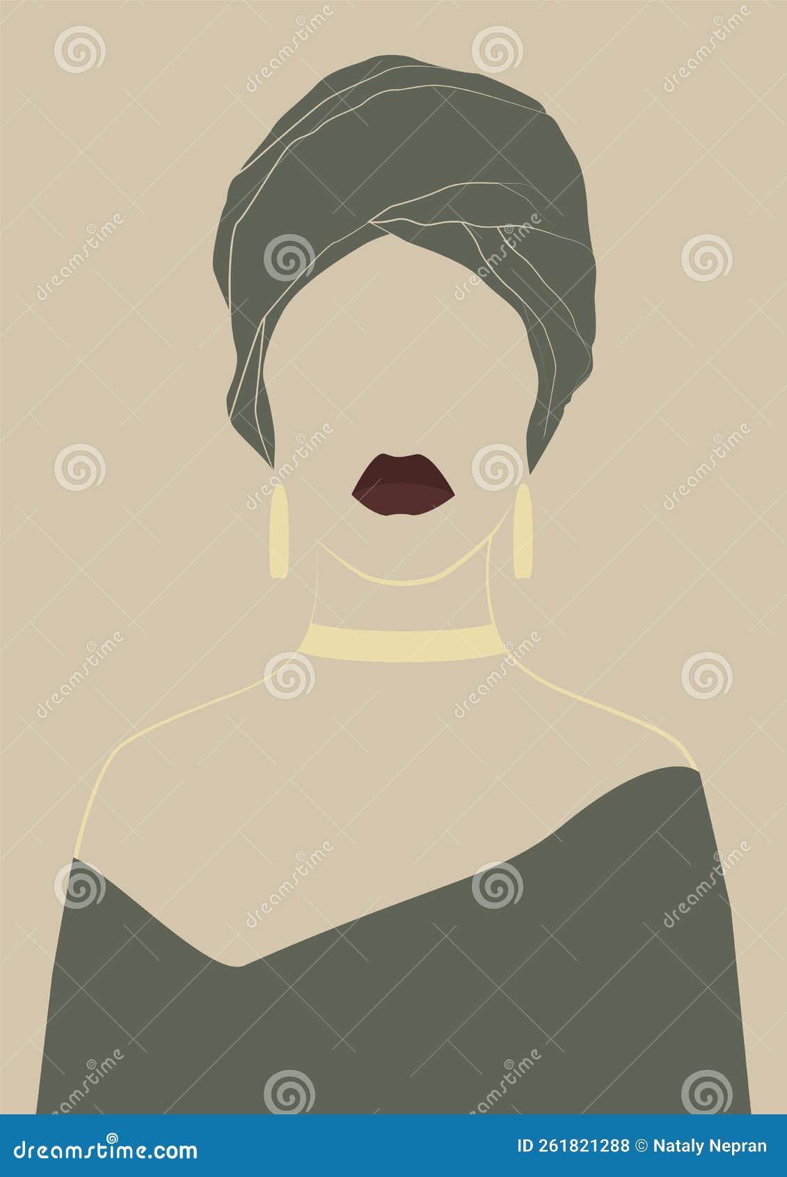 african faceless woman modern  poster.