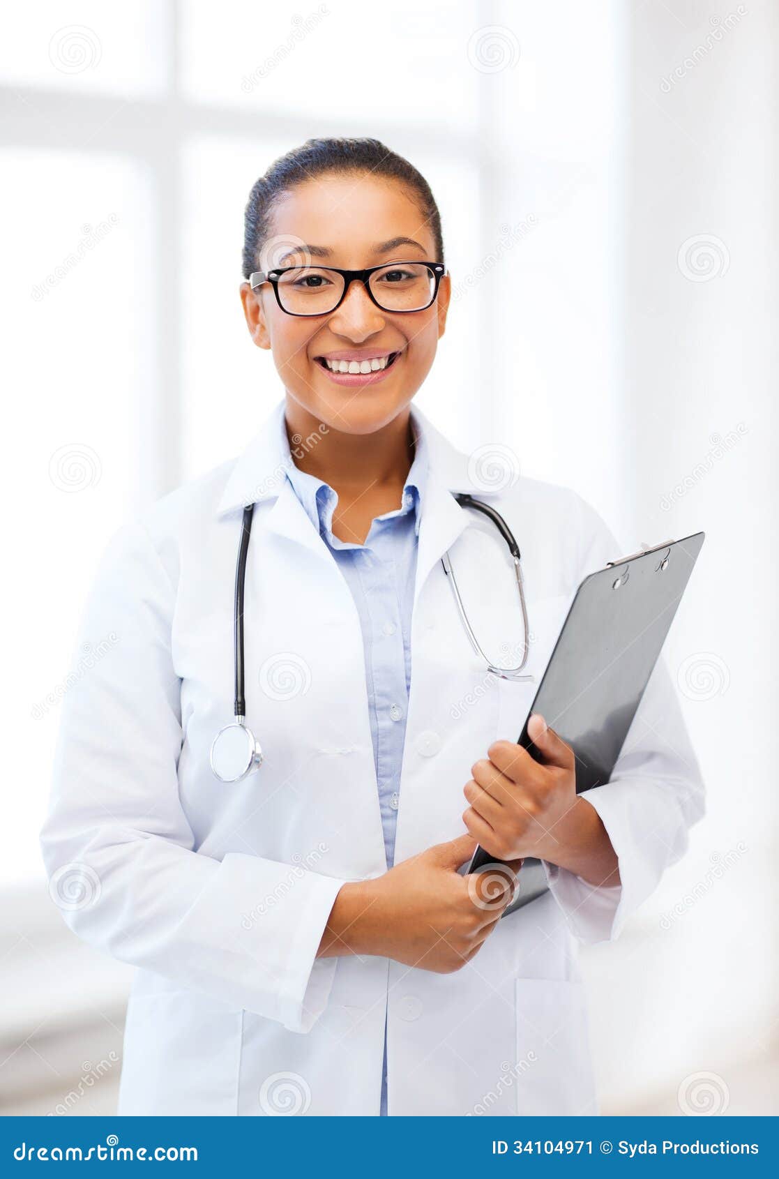 African Female Doctor in Hospital Stock Image - Image of doctor, girl ...