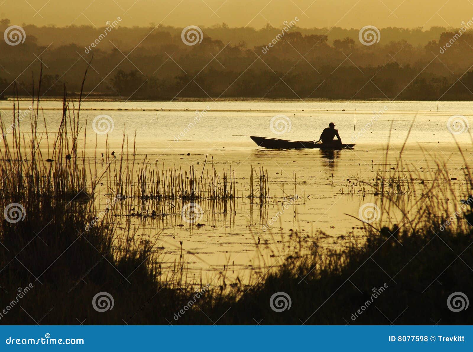 African fisherman in canoe stock photo. Image of alone 8077598