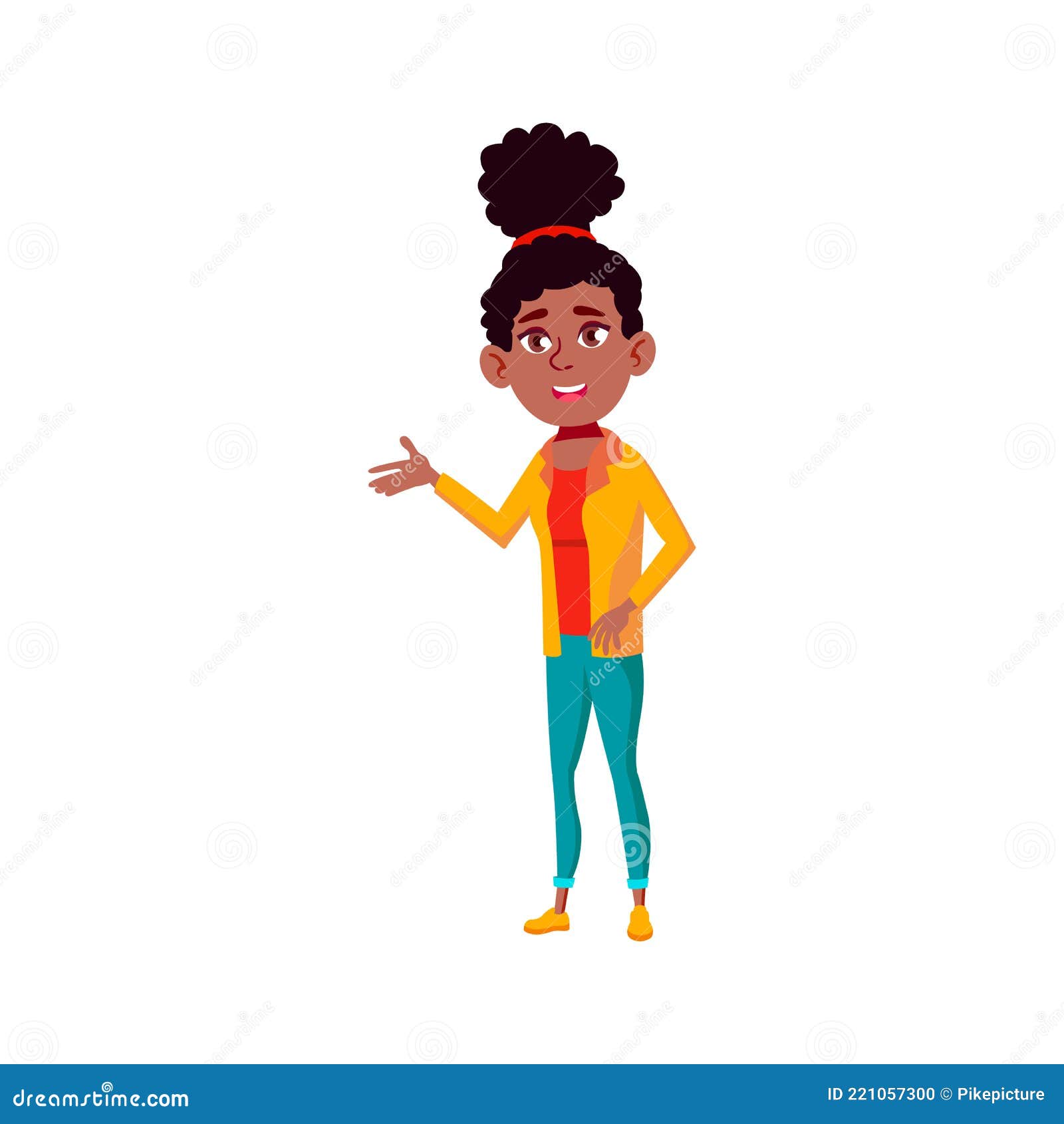 African Girl Showing Class at School Cartoon Vector Stock Vector ...