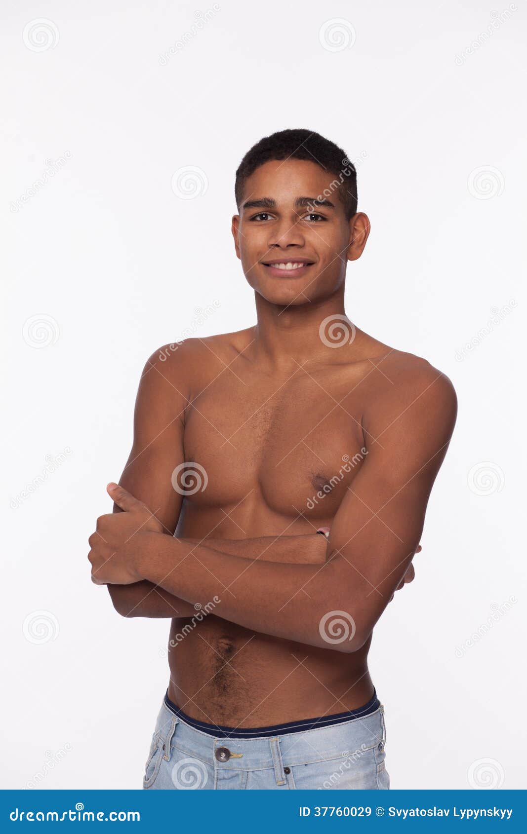 African Handsome with Naked Torso Stock Image - Image of studio, hair:  37760029