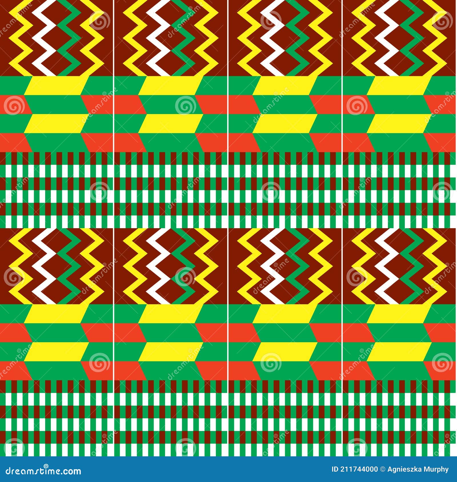 African Tribal Kente Cloth Style Vector Pattern Seamless Design With  Geometric Shapes Inspired By Traditional Fabrics Or Textiles From Ghana  Known As Nwentoma Stock Illustration - Download Image Now - iStock