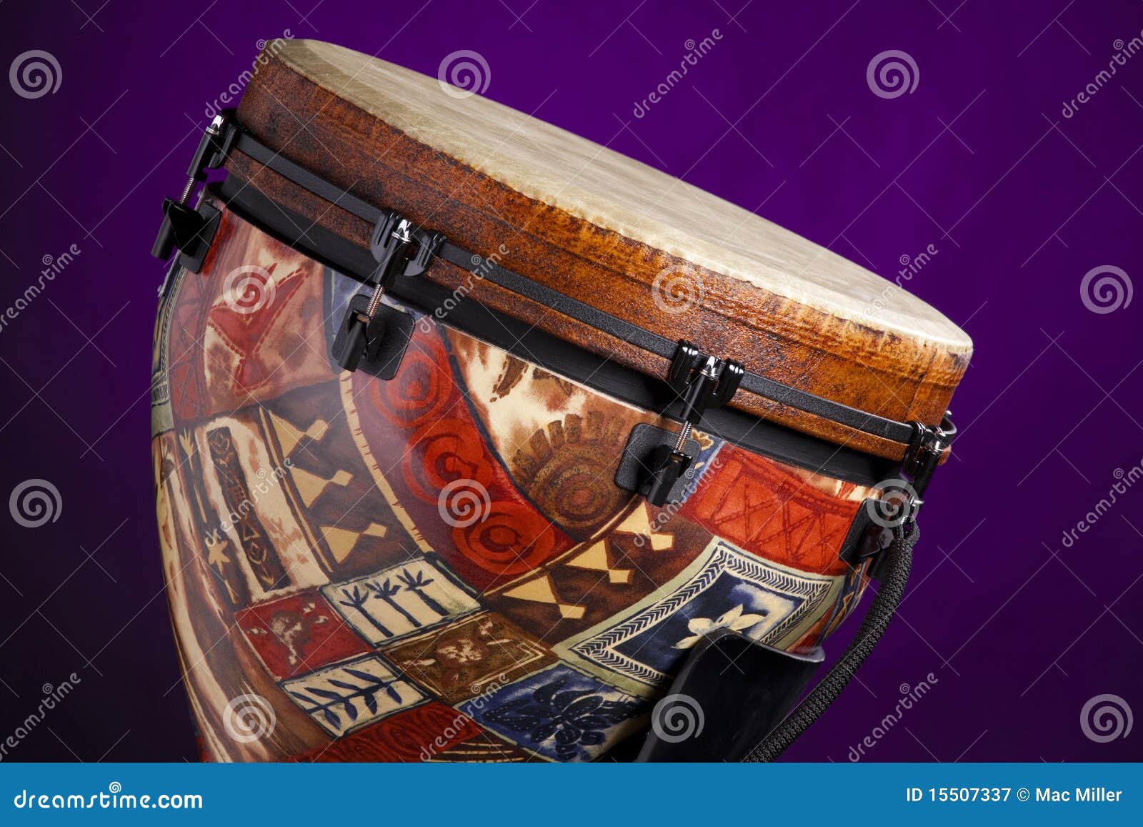 African Latin Djembe Drum on Purple Stock Image Image of copy, purple