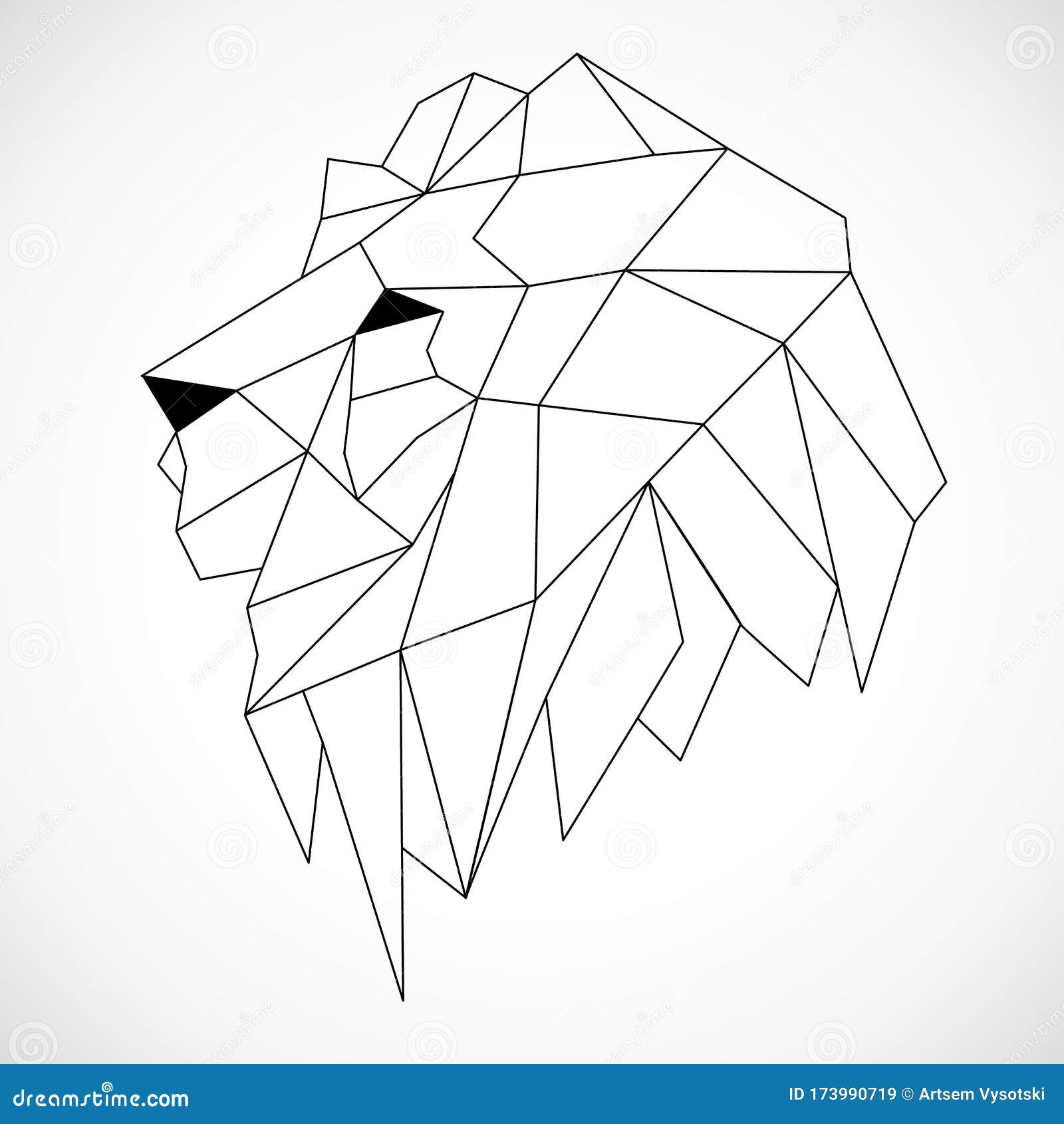 African Lion Head Icon. Abstract Triangular Style. Contour For Tattoo,  Logo, Emblem And Design Element Stock Illustration - Illustration Of Black,  Abstract: 173990719