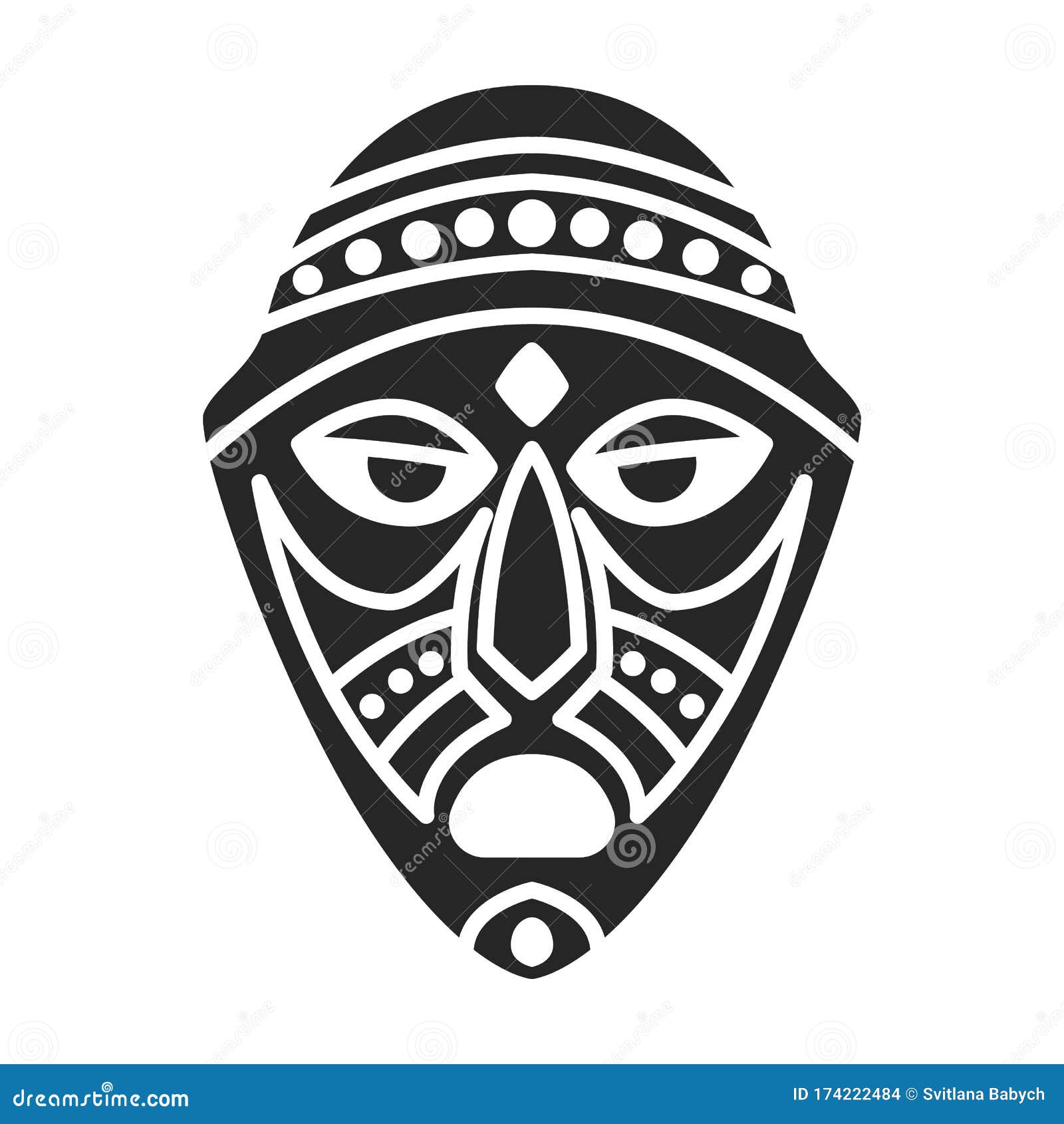 Gør det godt Blind tillid Habubu African Mask Vector Icon.Black Vector Icon Isolated on White Background African  Mask. Stock Vector - Illustration of nigeria, inca: 174222484