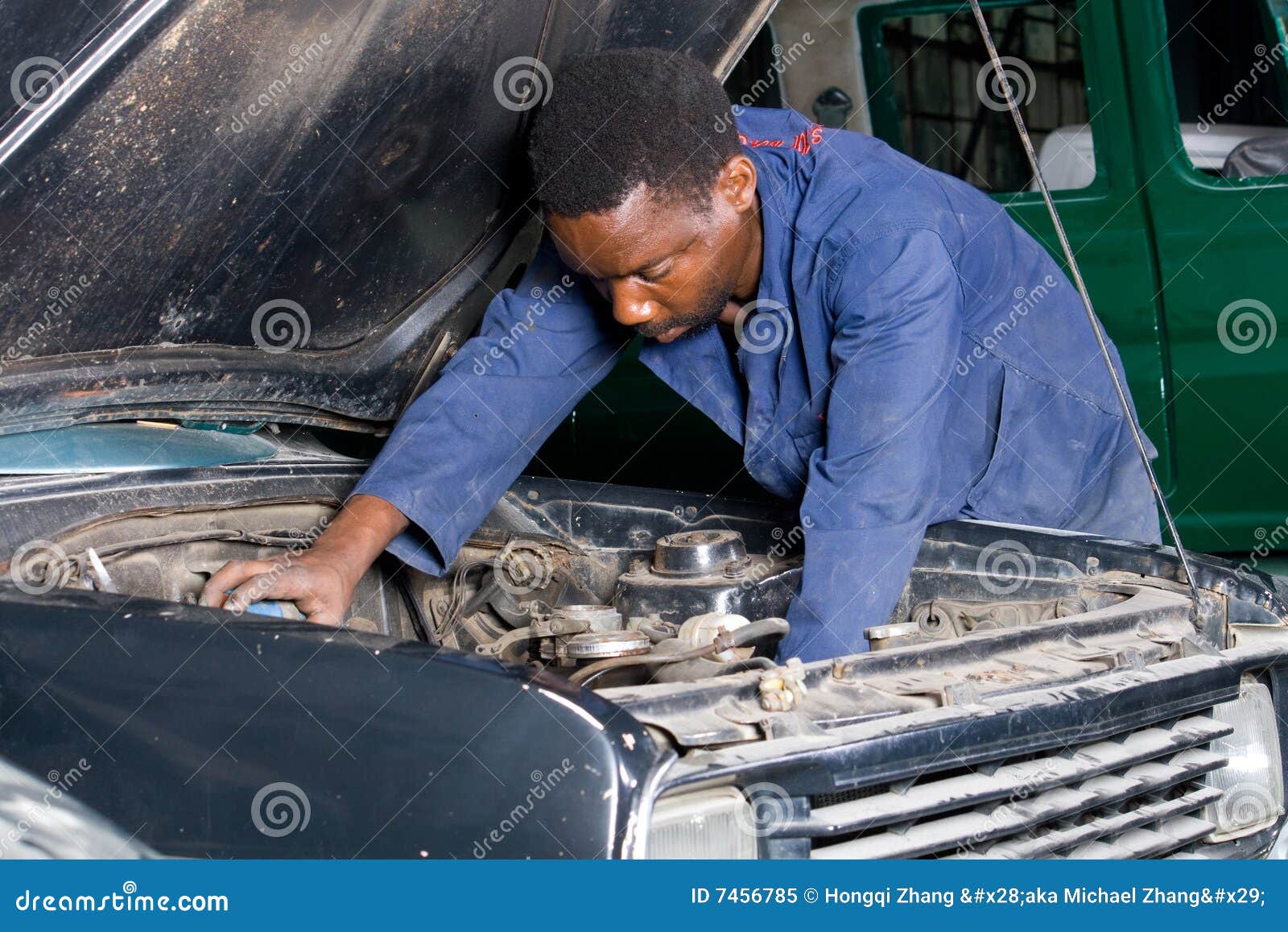 African Mechanic Repairing a Car Stock Image Image of cheap, garage