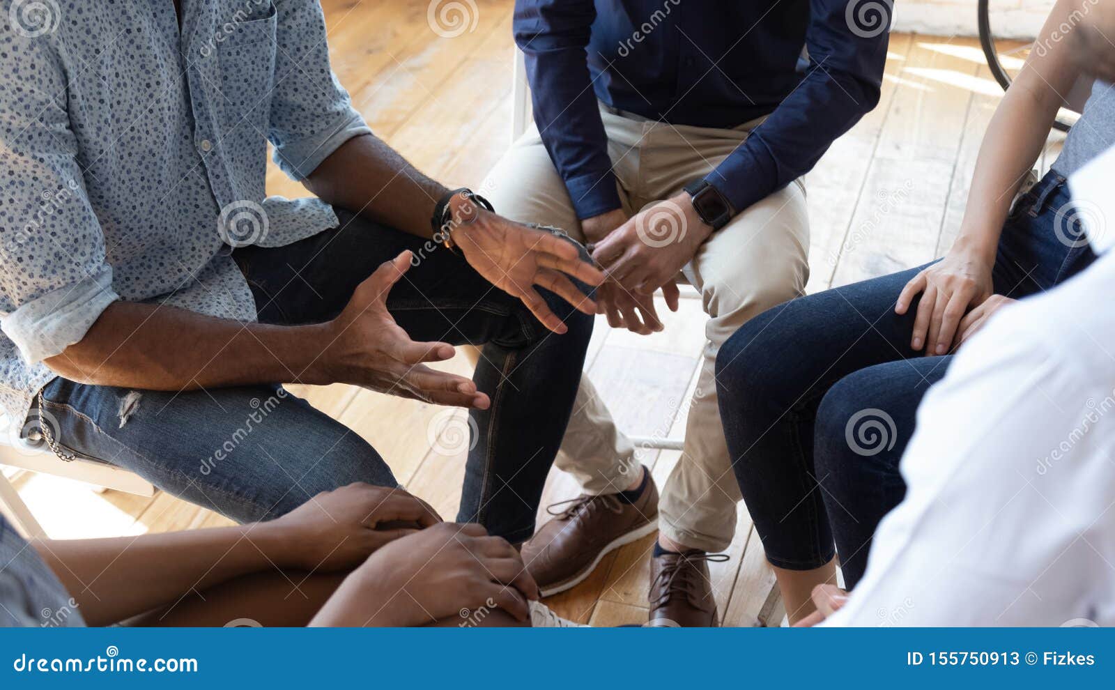 african man counselor speak at group counseling therapy session