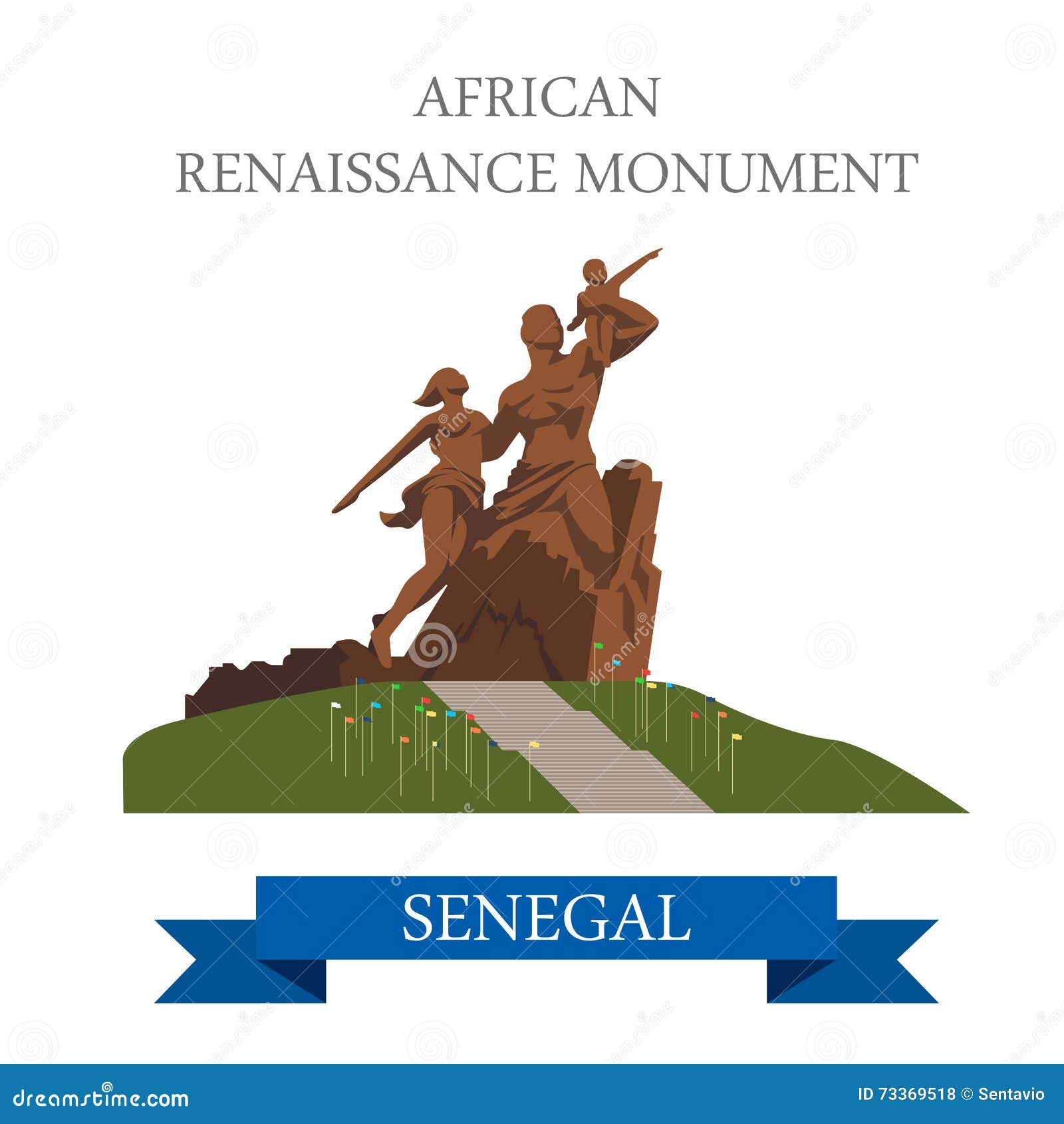 african renaissance monument in dakar in senegal i