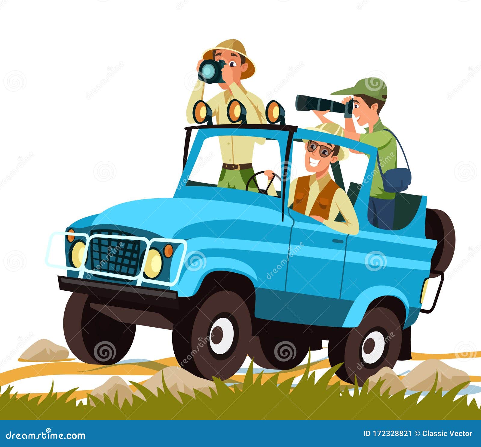 African Safari Adventure Flat Vector Illustration Stock Vector -  Illustration of savannah, excursion: 172328821