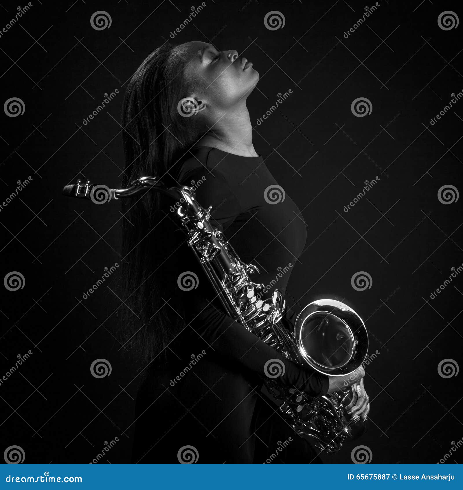 African Sax Lady stock image. Image of studio, musician 65675887