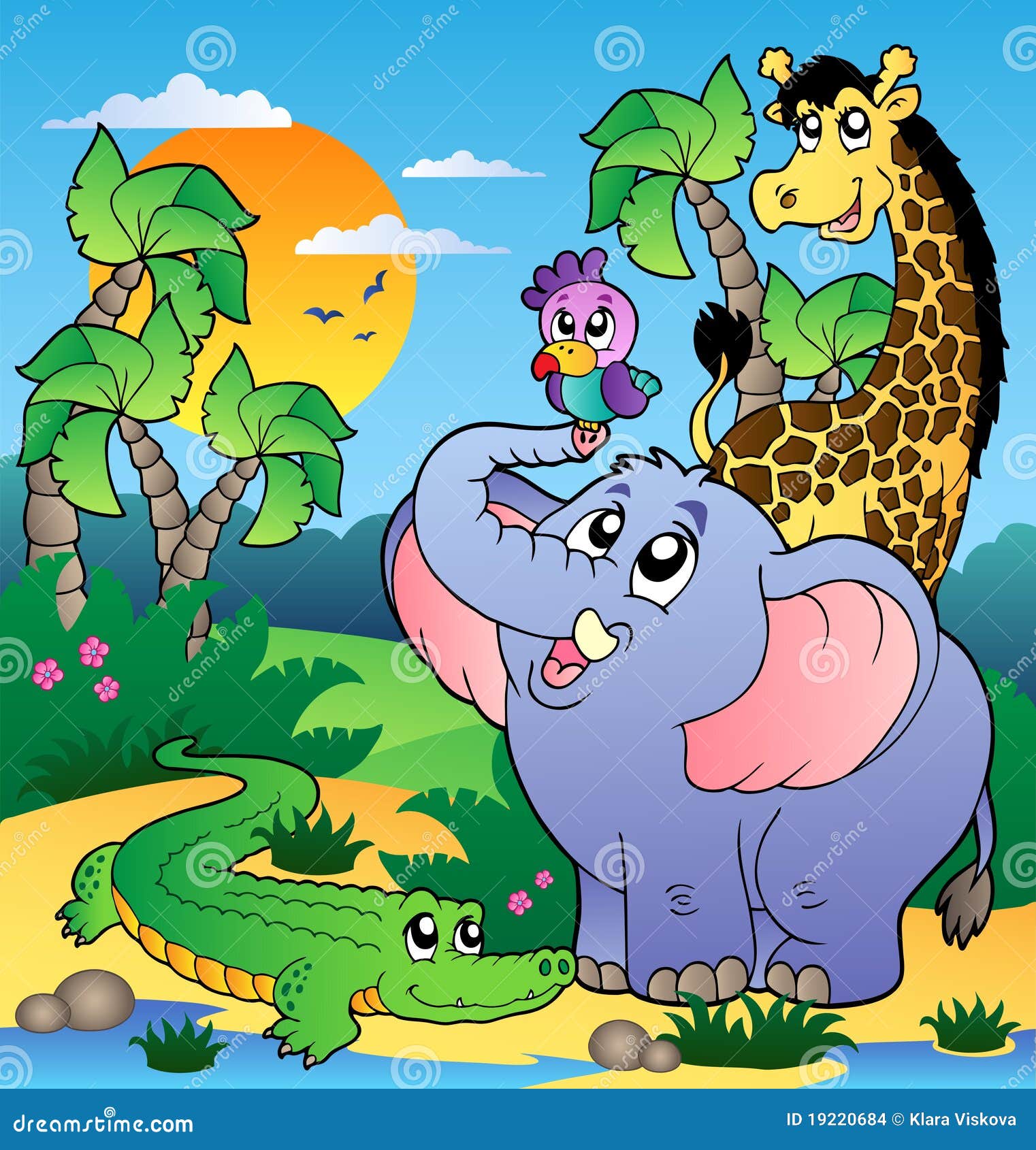 African Scenery with Animals 2 Stock Vector - Illustration of draw, alligator: 19220684 African Scenery with Animals 2 Stock Vector - Illustration of draw, alligator: 19220684