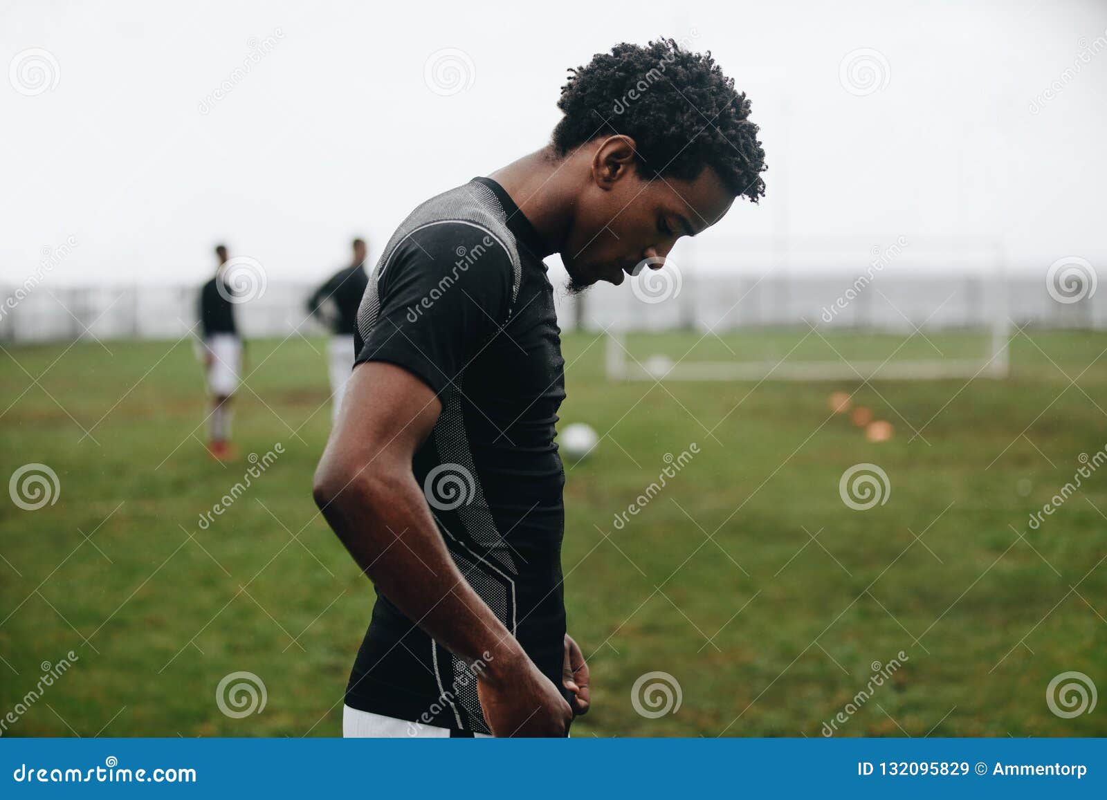 Close Up Of A Soccer Player Standing On Field Stock Image Image Of African Person