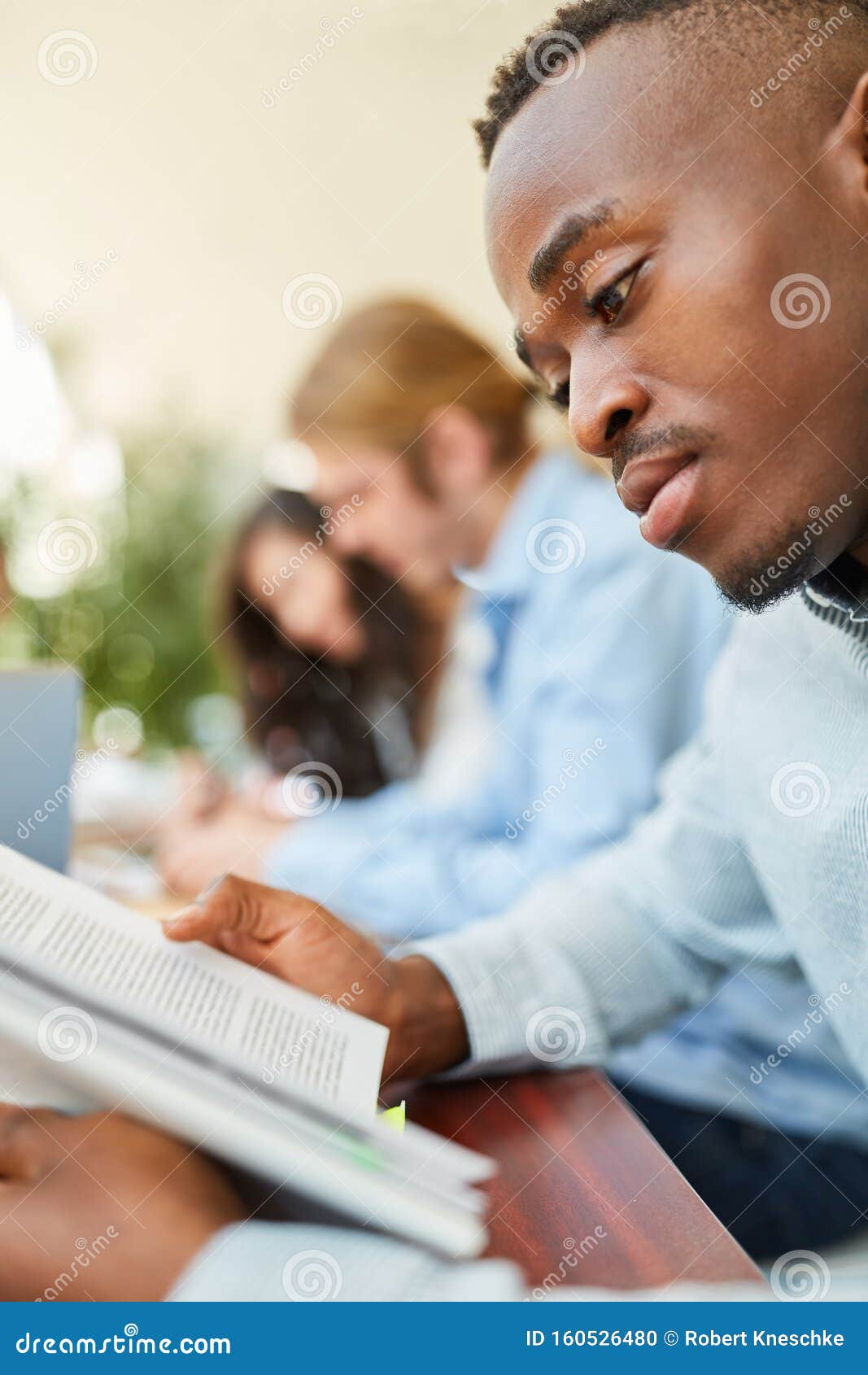 African student reads book stock photo. Image of school 160526480