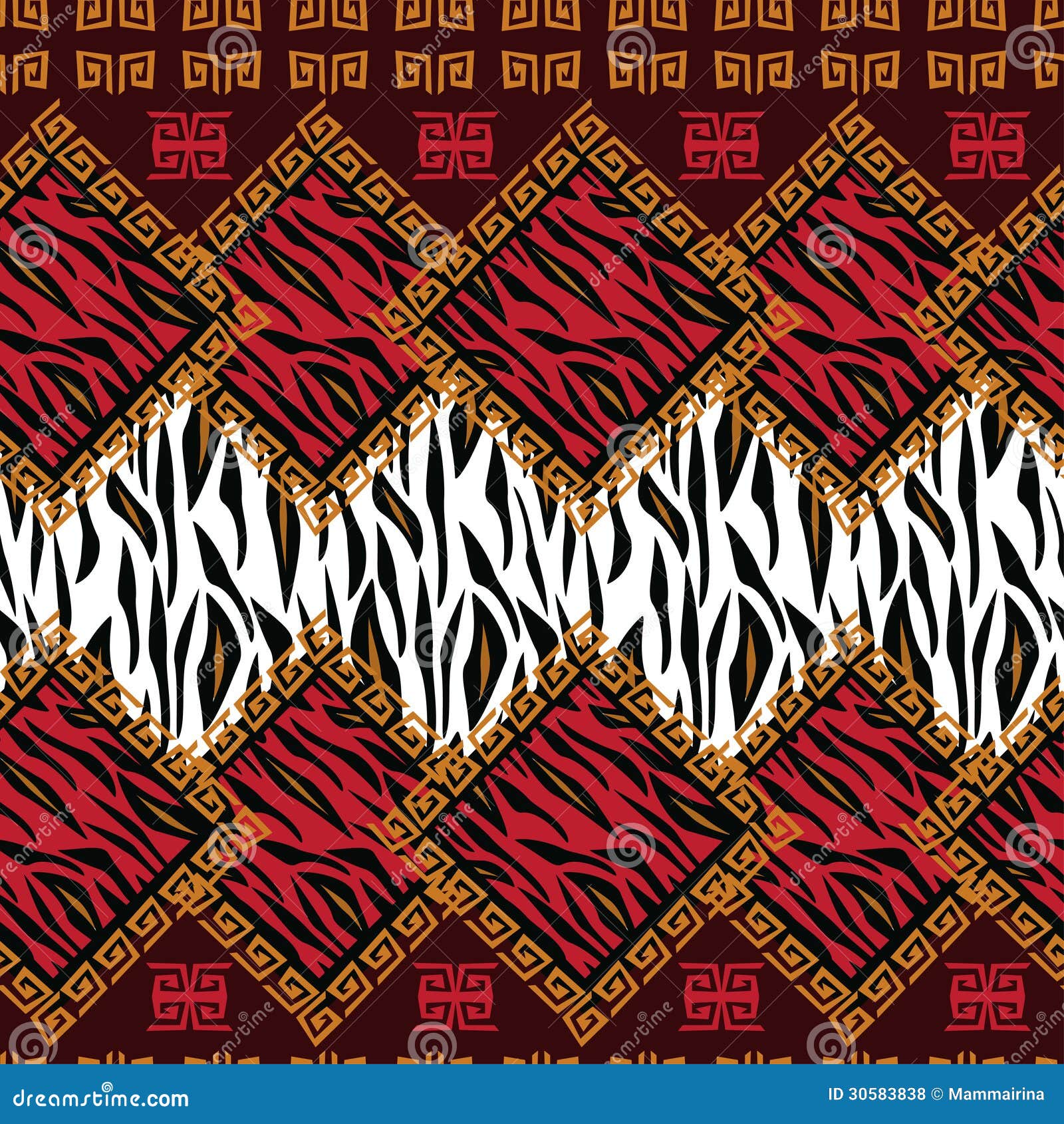 African Style Pattern With Animal Skin Royalty Free Stock Photos