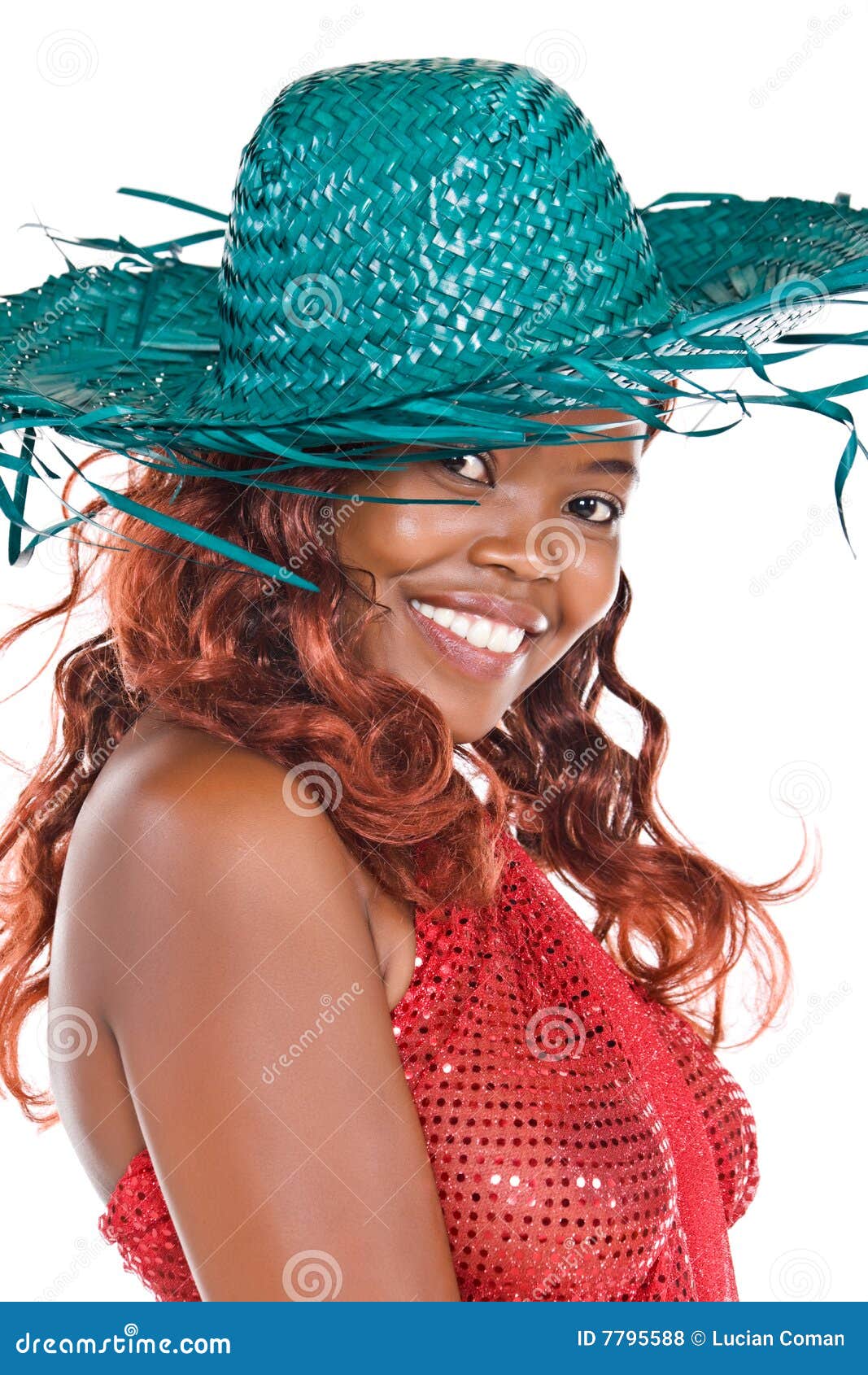 african with sunhat