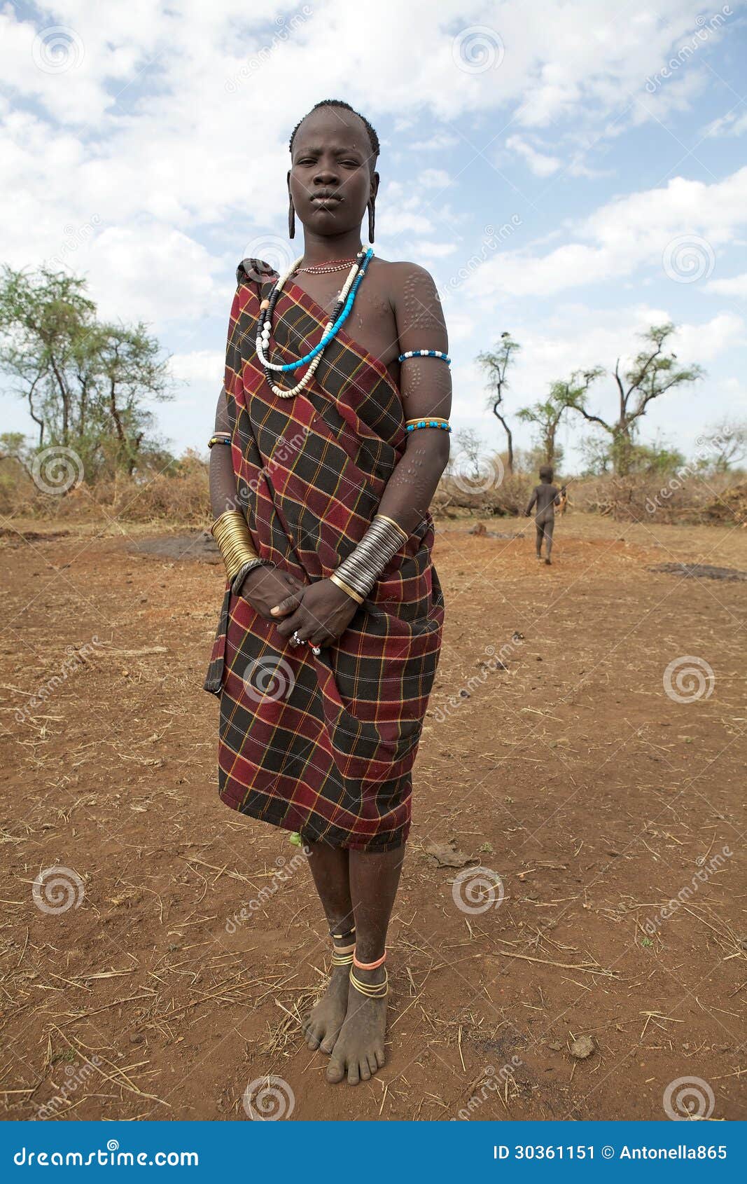 African Woman with Body Tattoo Editorial Photo - Image of population