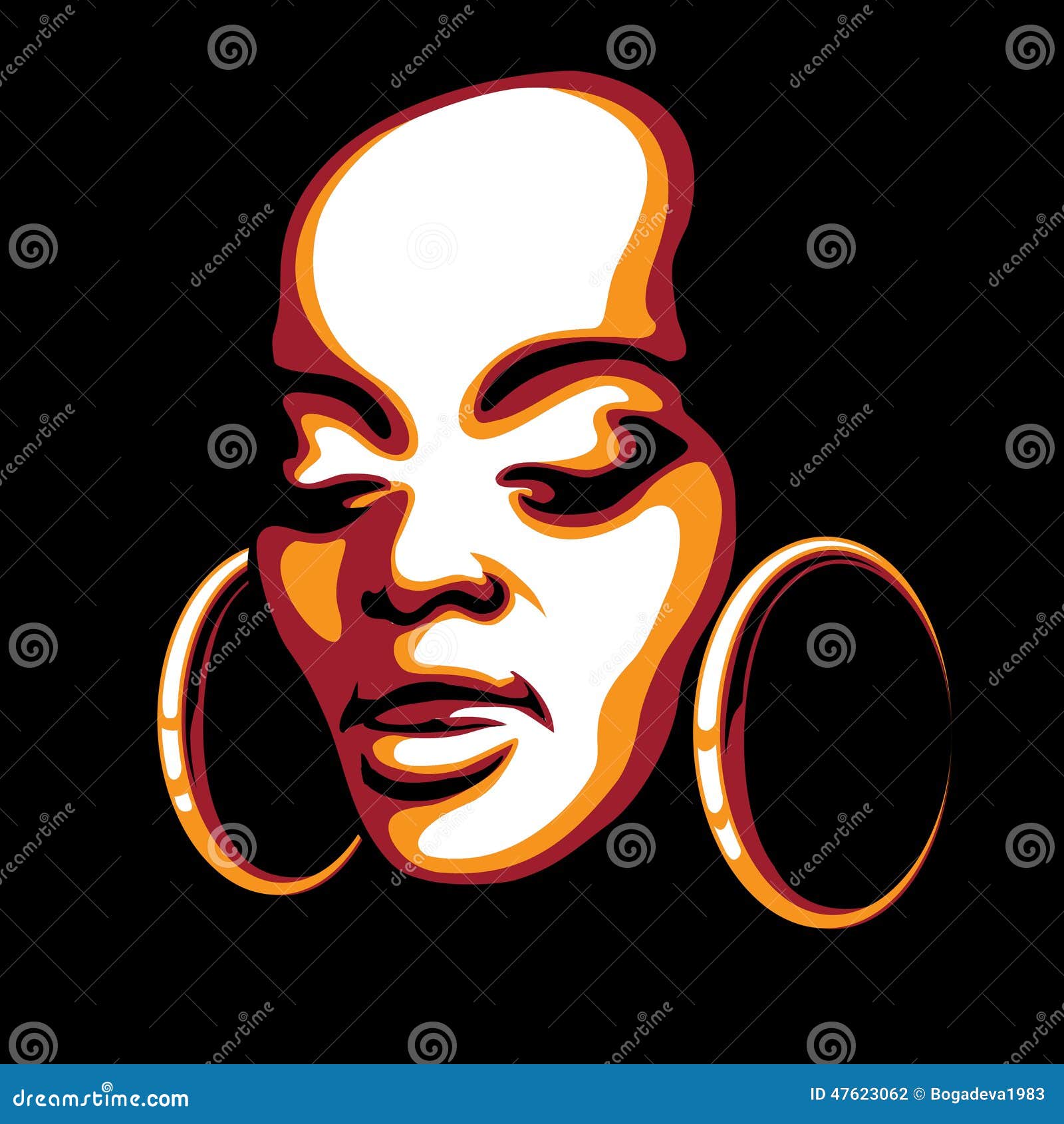 African Woman Face Stock Vector - Image: 47623062