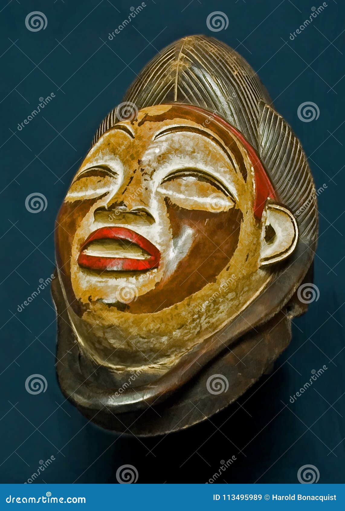 Sporvogn Overbevisende Tordenvejr African Wooden Mask stock image. Image of wood, indigenous - 113495989
