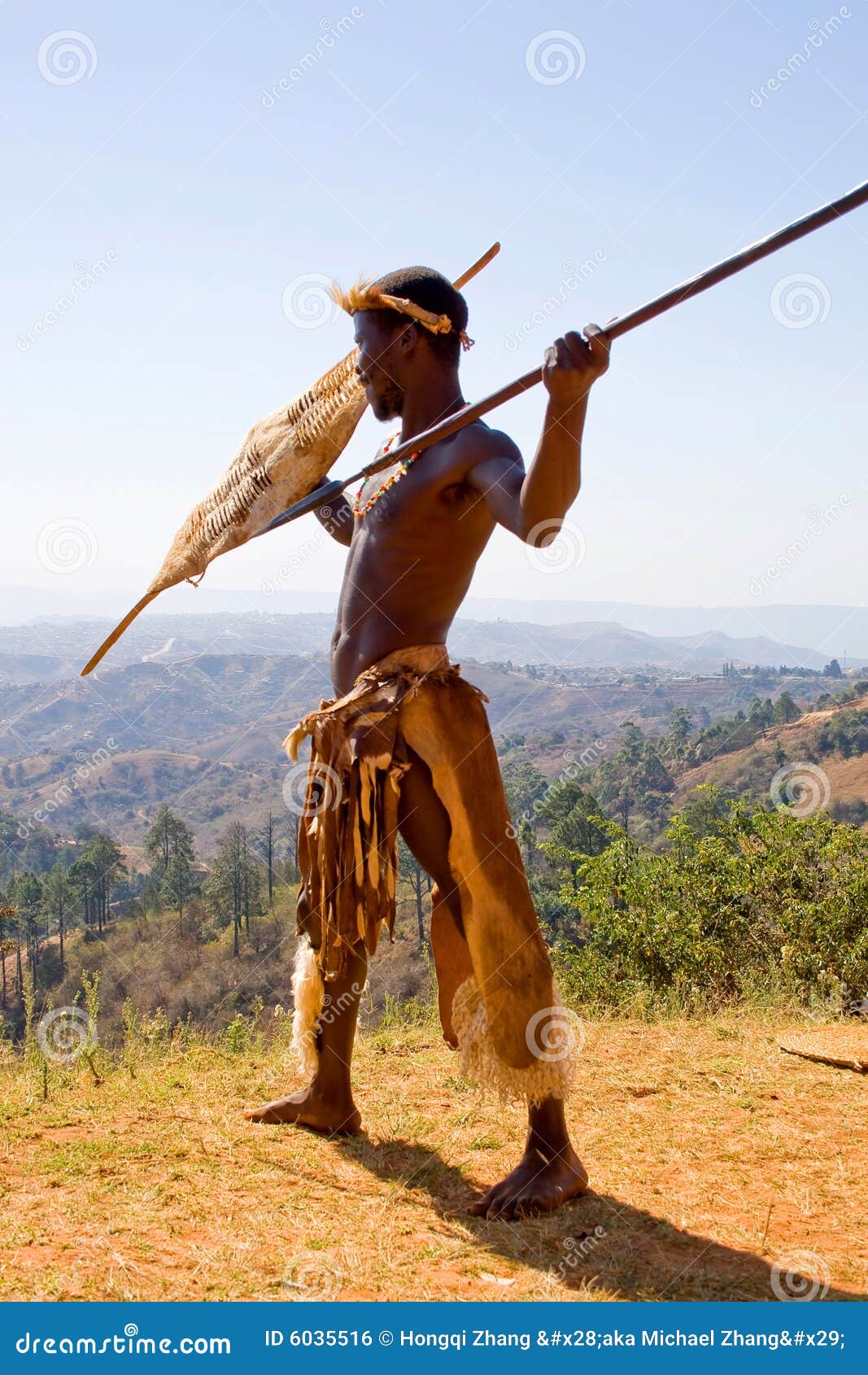 South Africa, Simunye, Zulu Warriors Fighting, Stock Photo