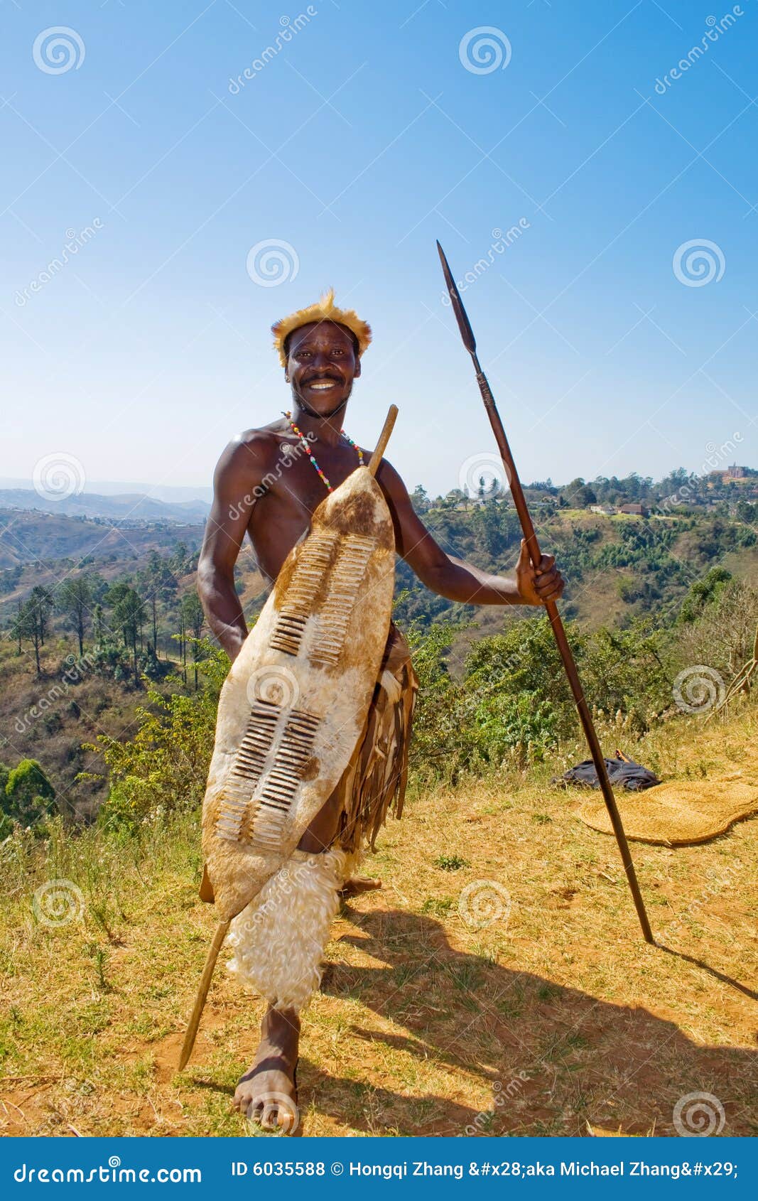 South Africa, Simunye, Zulu Warriors Fighting, Stock Photo