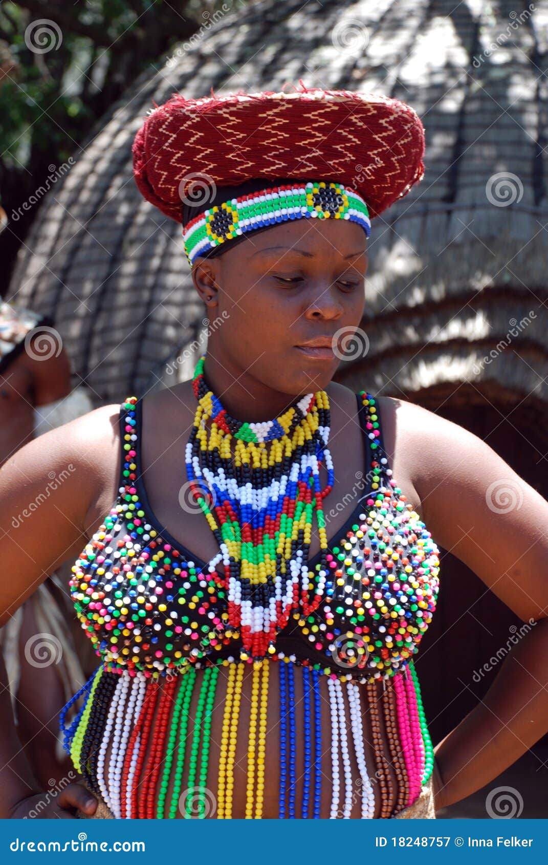 African Zulu Woman In Traditional Accessories Editorial Photography 