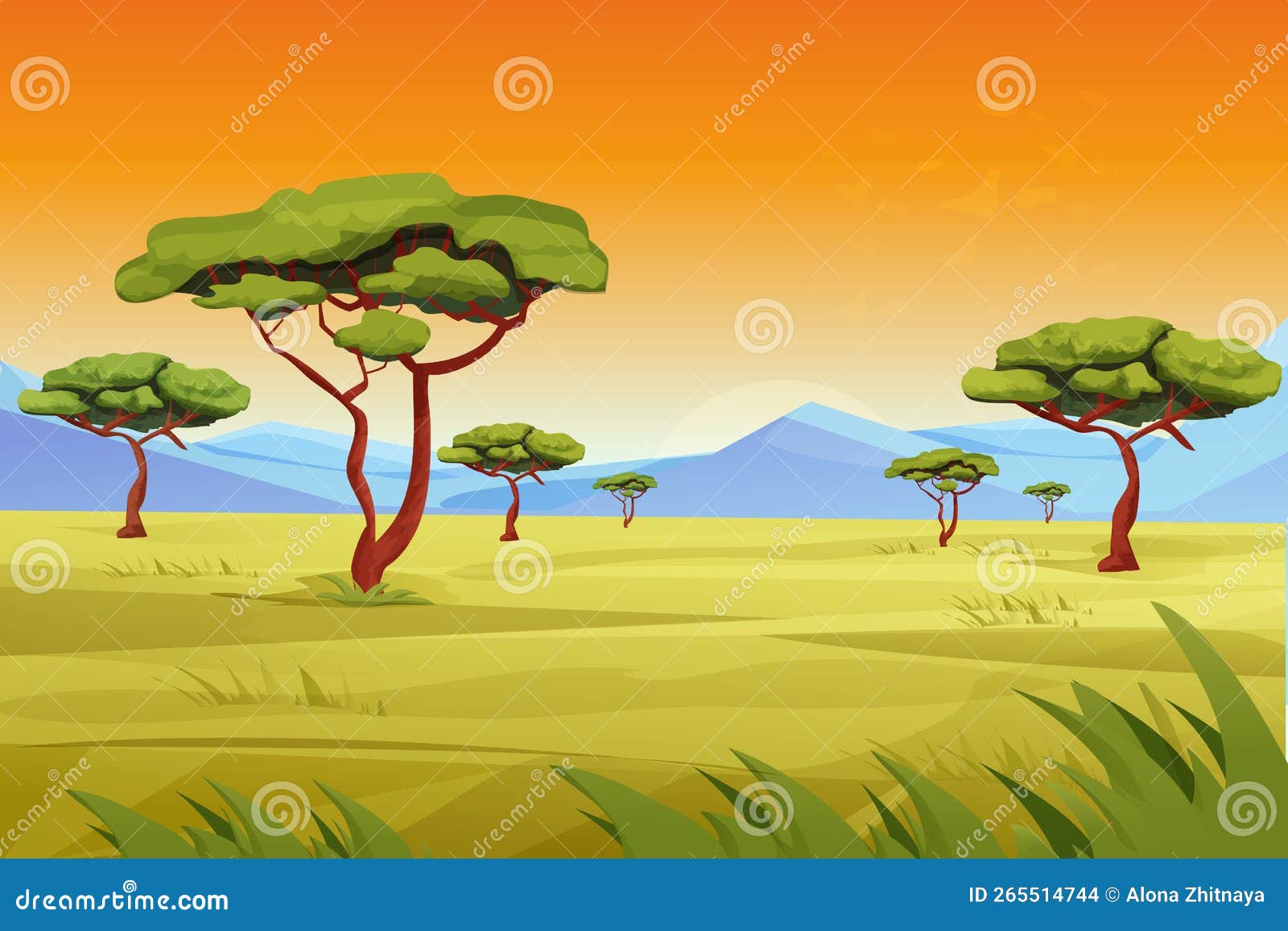 illustration de logo nature arbre. style de dessin animé de