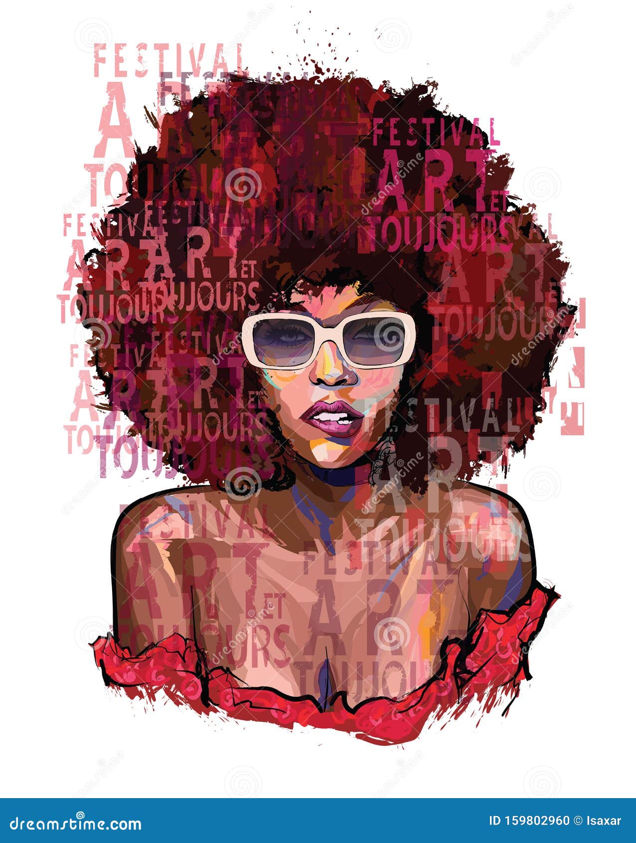 afro american girl with sunglasses