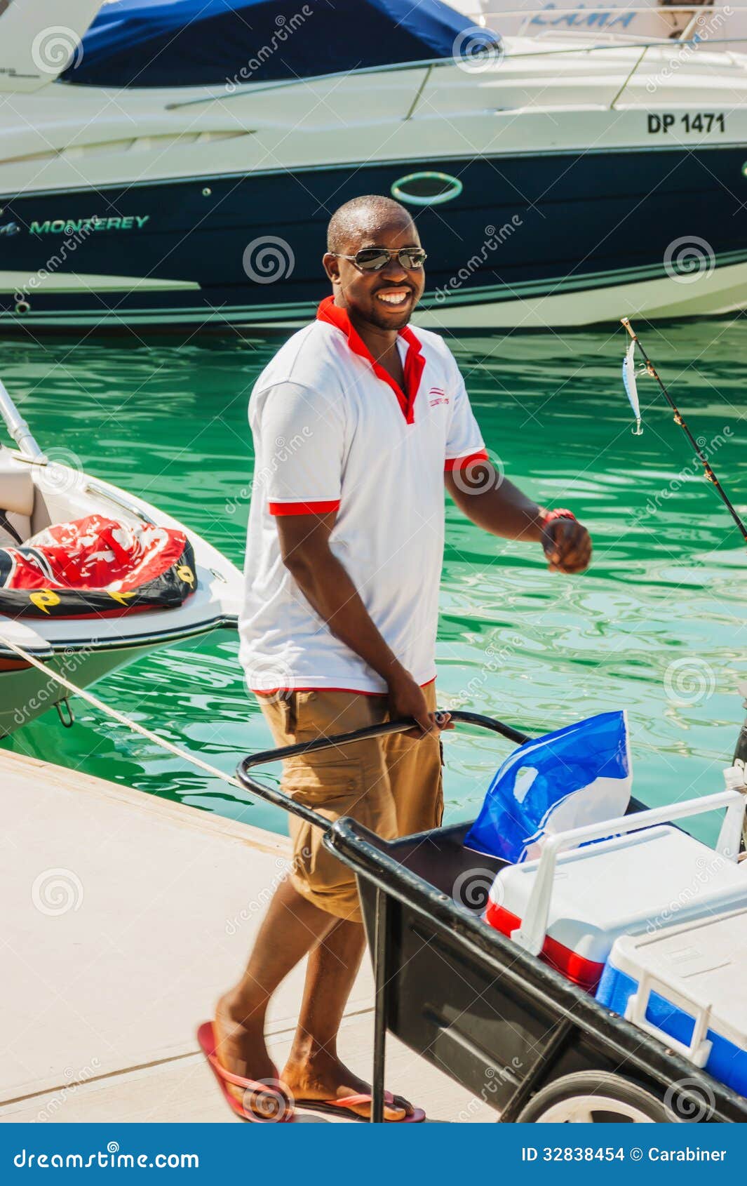 black man on yacht