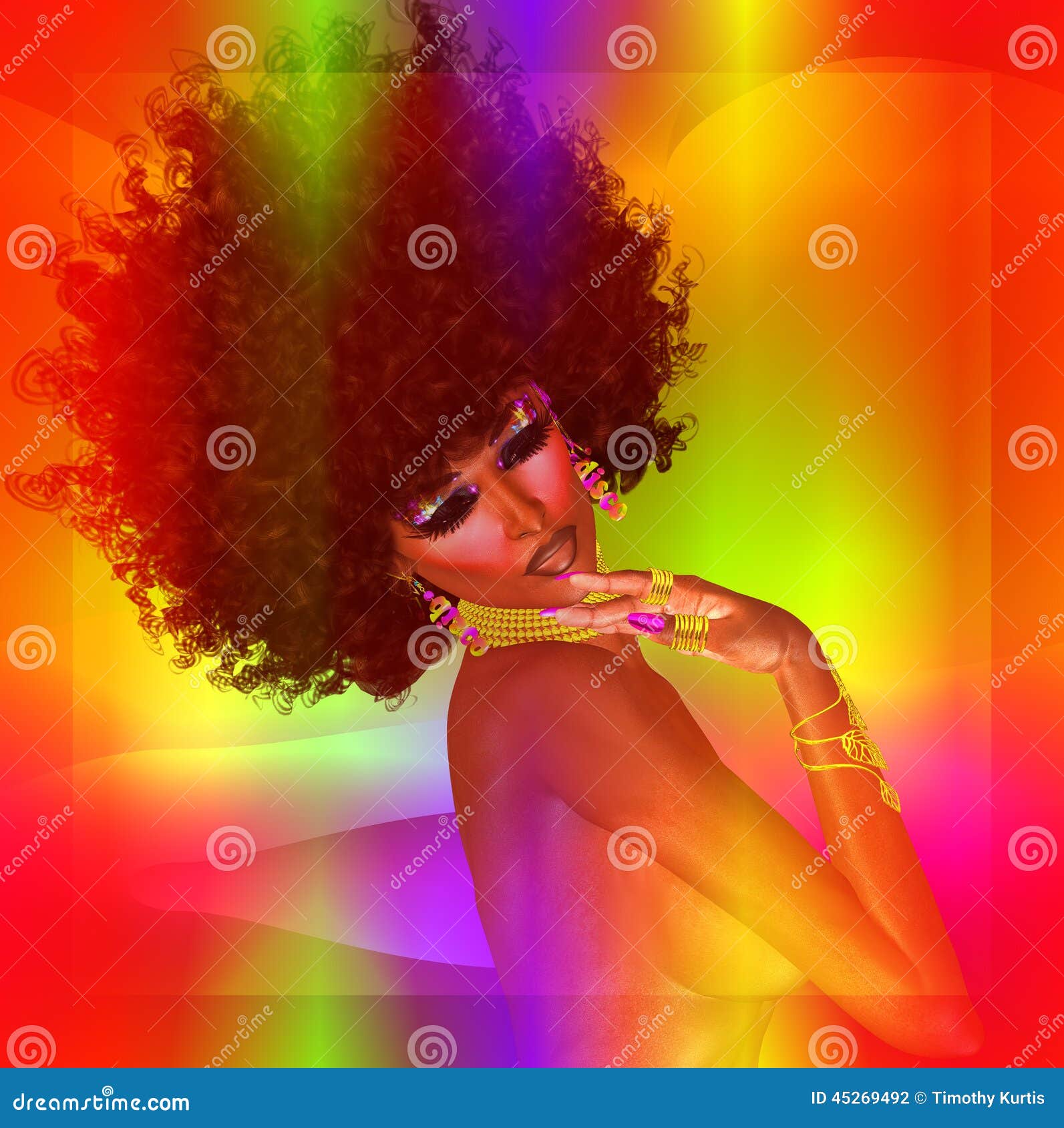 afro girl,abstract background