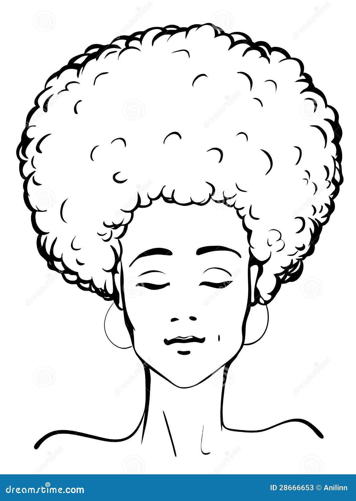 afro lady clip art