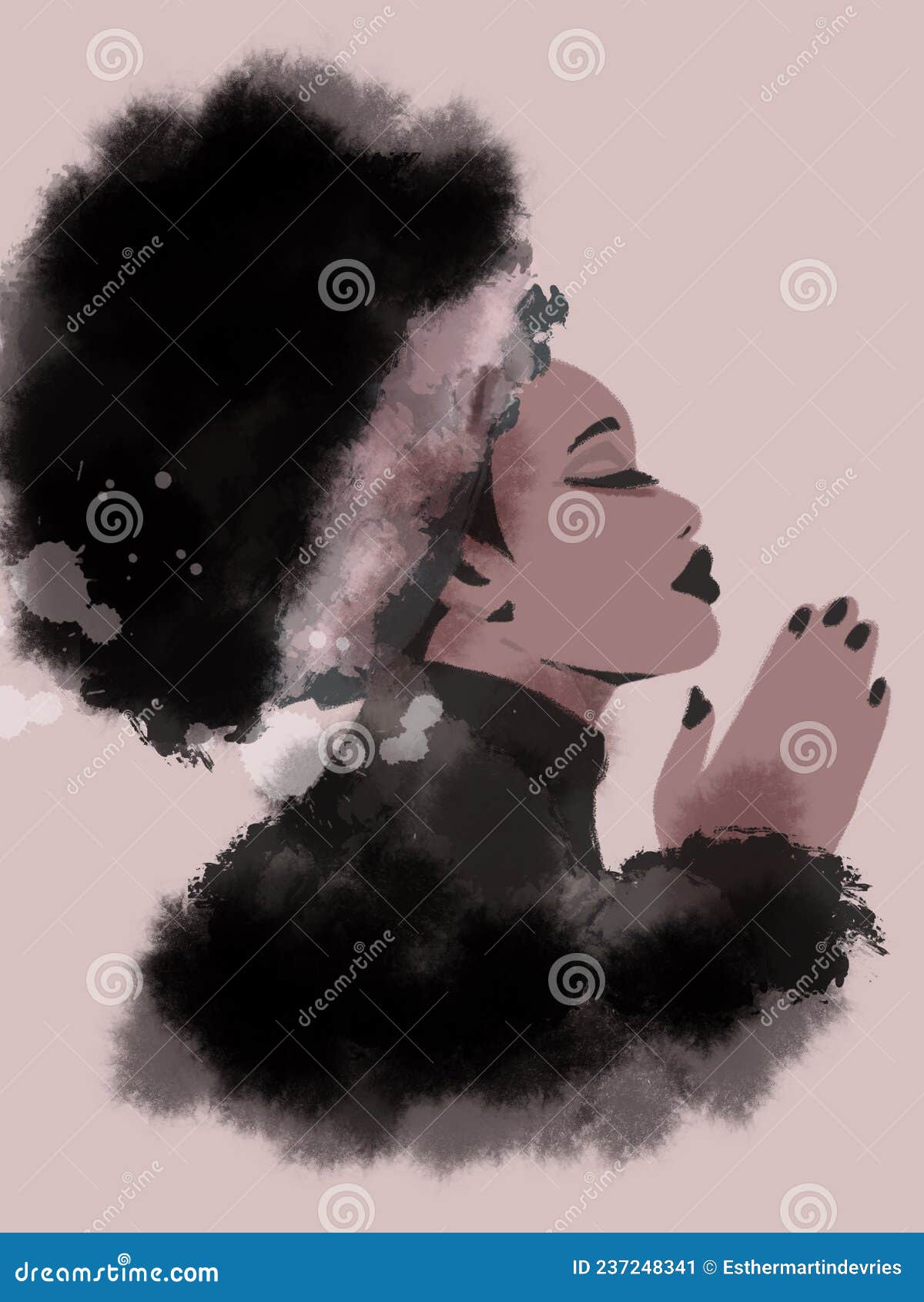 https://thumbs.dreamstime.com/z/afro-painting-praying-woman-hands-folded-black-woman-praying-237248341.jpg