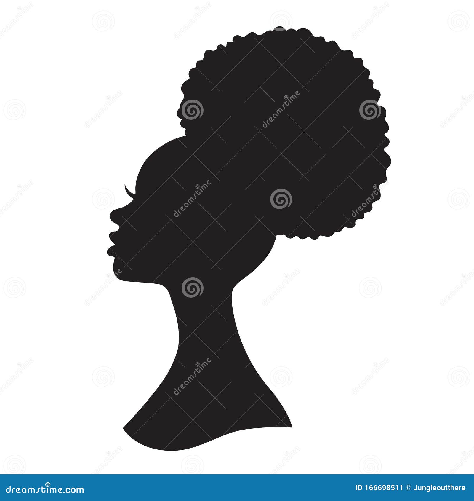 Afro with cartoon girl black 23 Animated