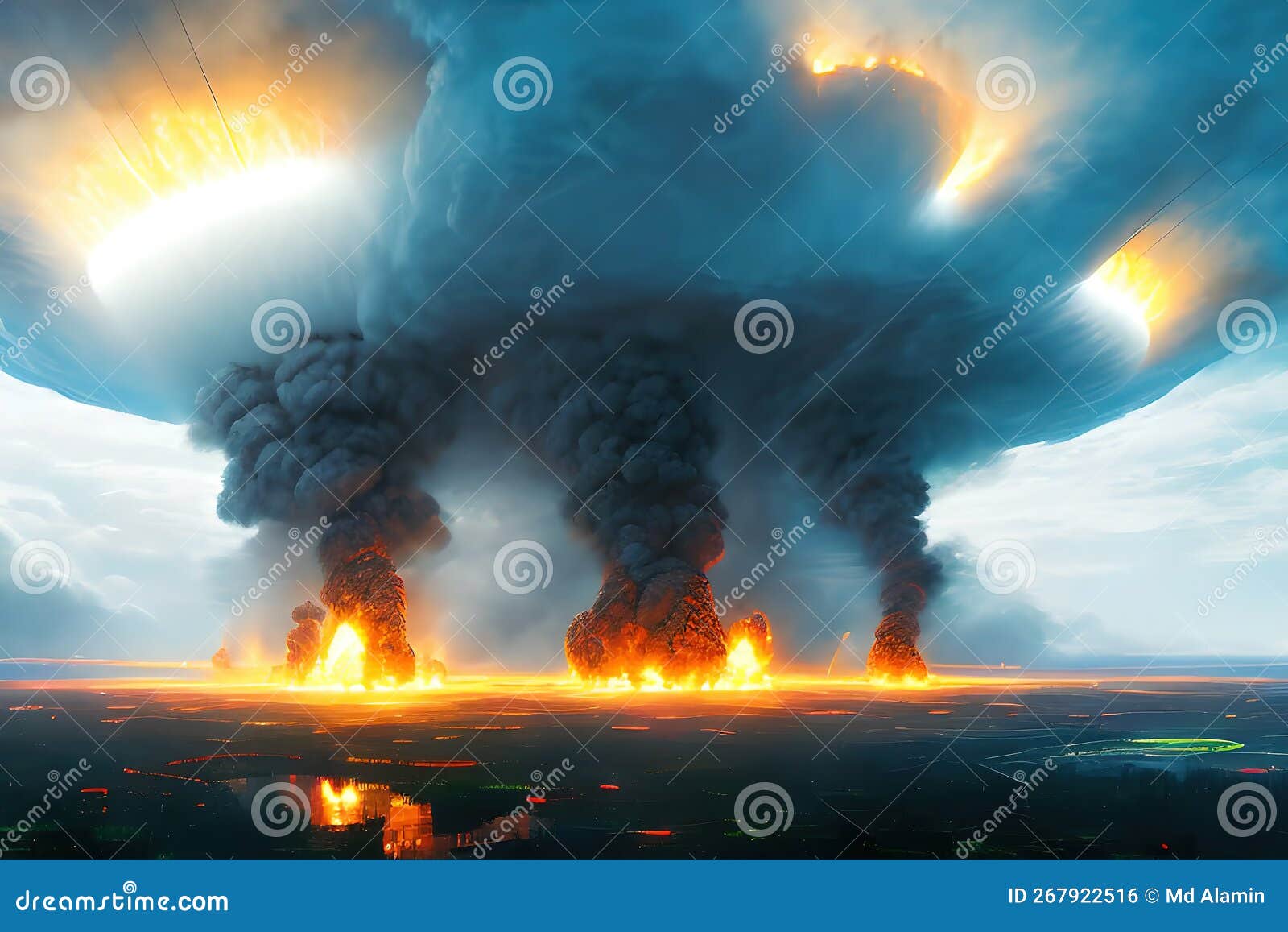 Aftermath of a Nuclear Explosion Which Causes End of Current Human Race