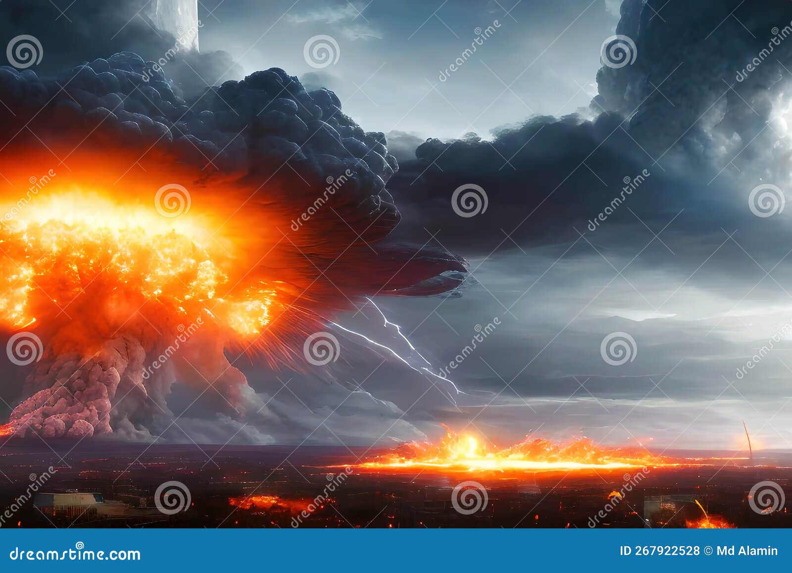 Aftermath of a Nuclear Explosion Which Causes End of Current Human Race