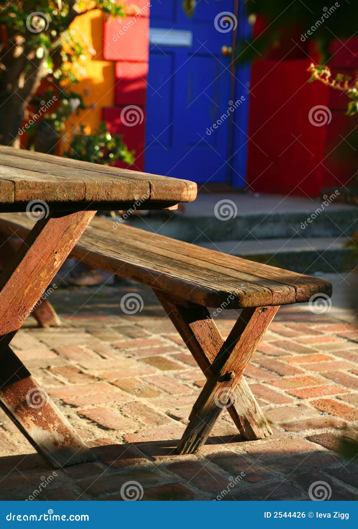 Afternoon in backyard stock photo. Image of tranquil, bench 2544426