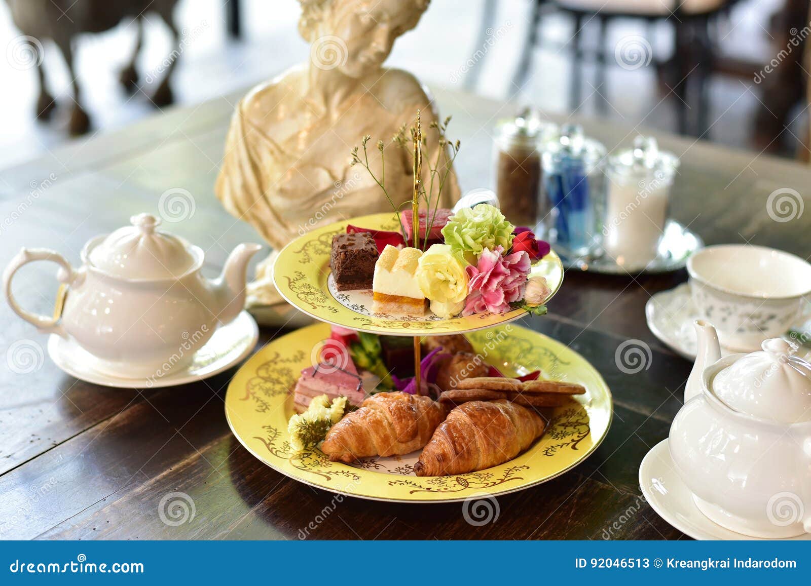 Afternoon English High Tea Set. Stock Image Image of food, drink