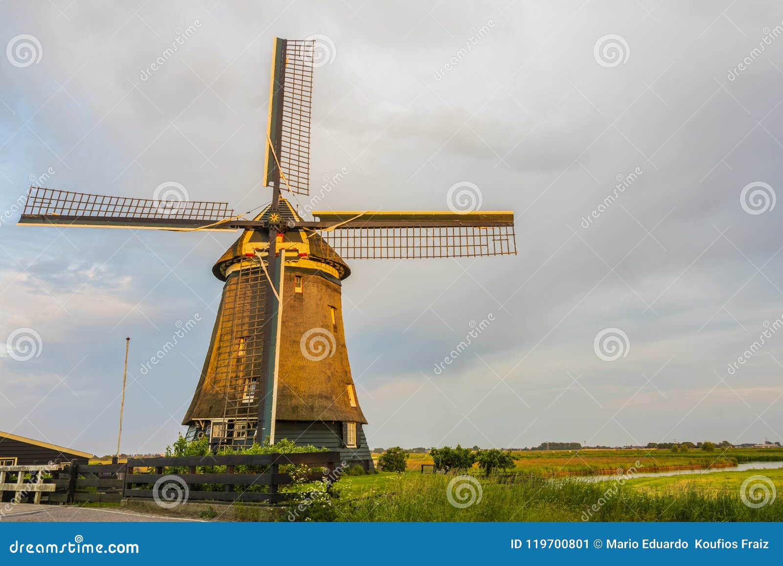 Close-up of Typical Dutch Mill. Uitgeest Netherlands Holland Stock ...